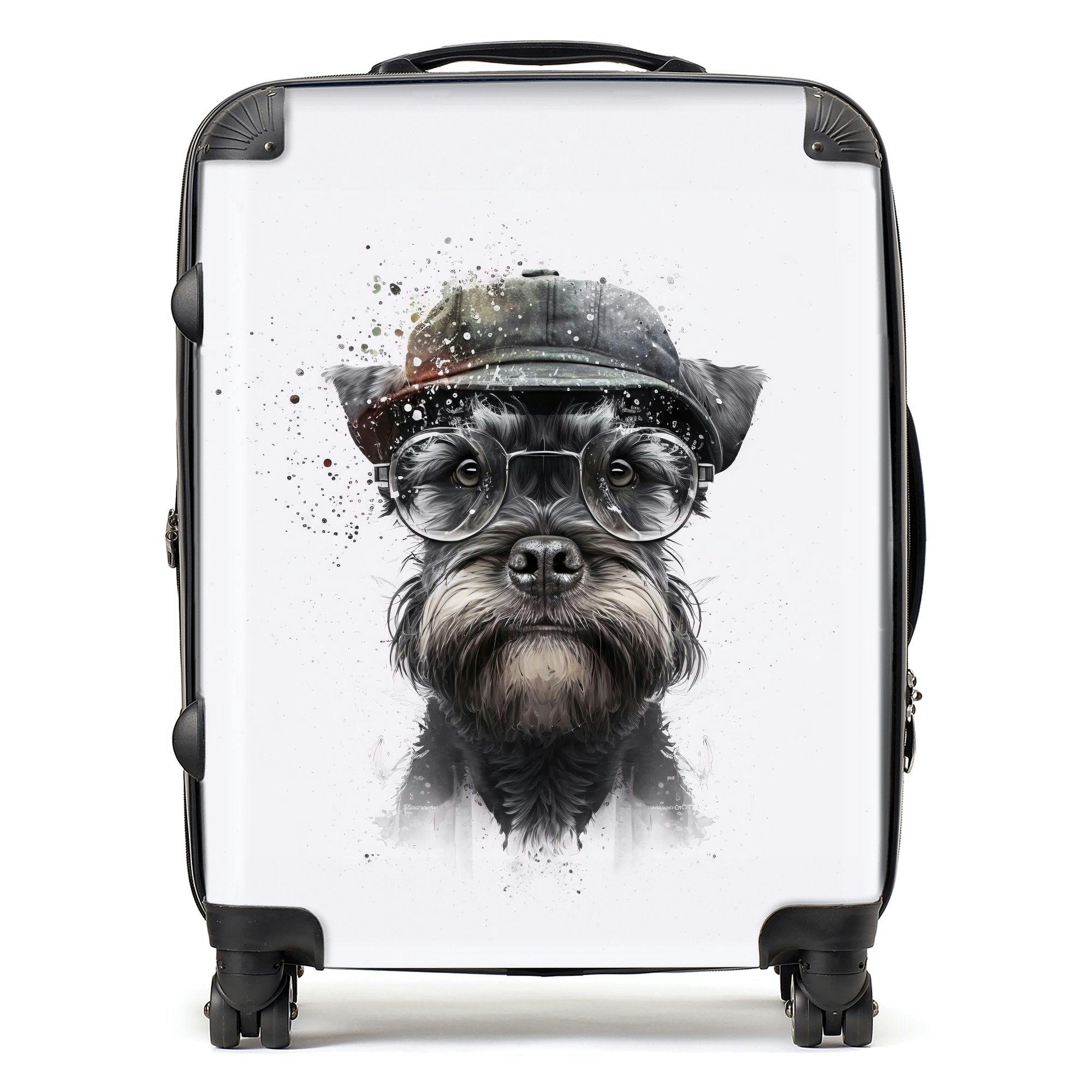 Warren Reed White Miniature Schnauzer Dog Splashart Suitcase - Large