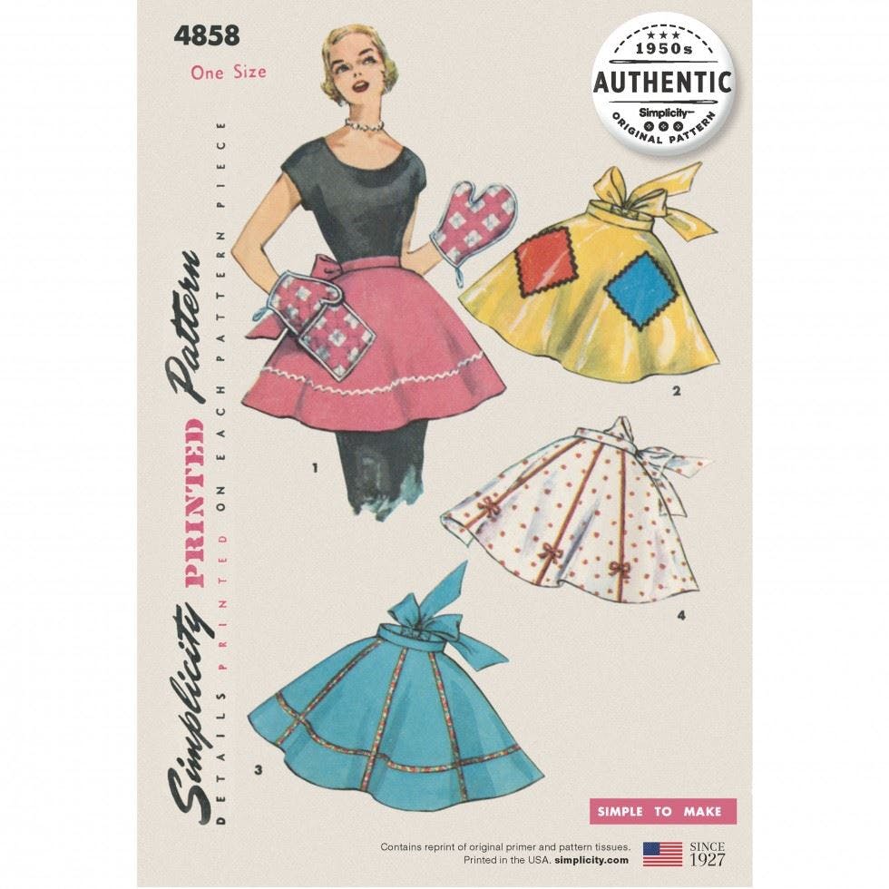 Simplicity Women's Sewing Pattern 4858, Aprons, Vintage Style For Os (One Size) - Easy - Os (One Size)