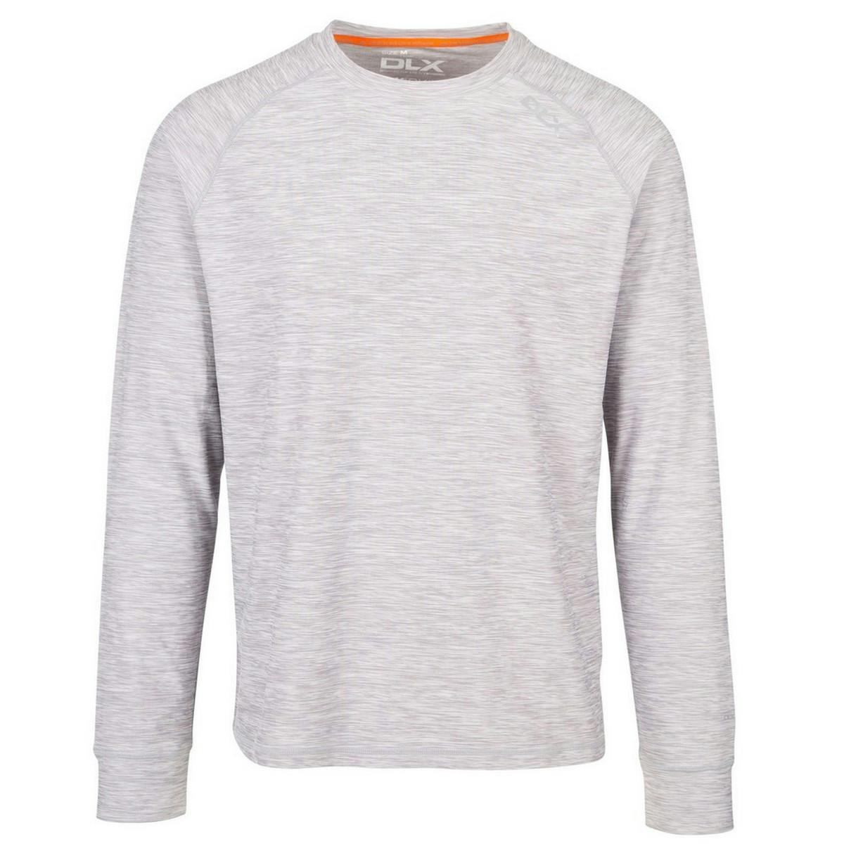 Trespass Men's Callum Dlx Long-Sleeved T-Shirt - Platinum Marl - Platinum Marl - 3XL - 85% Polyester/15% Elastane