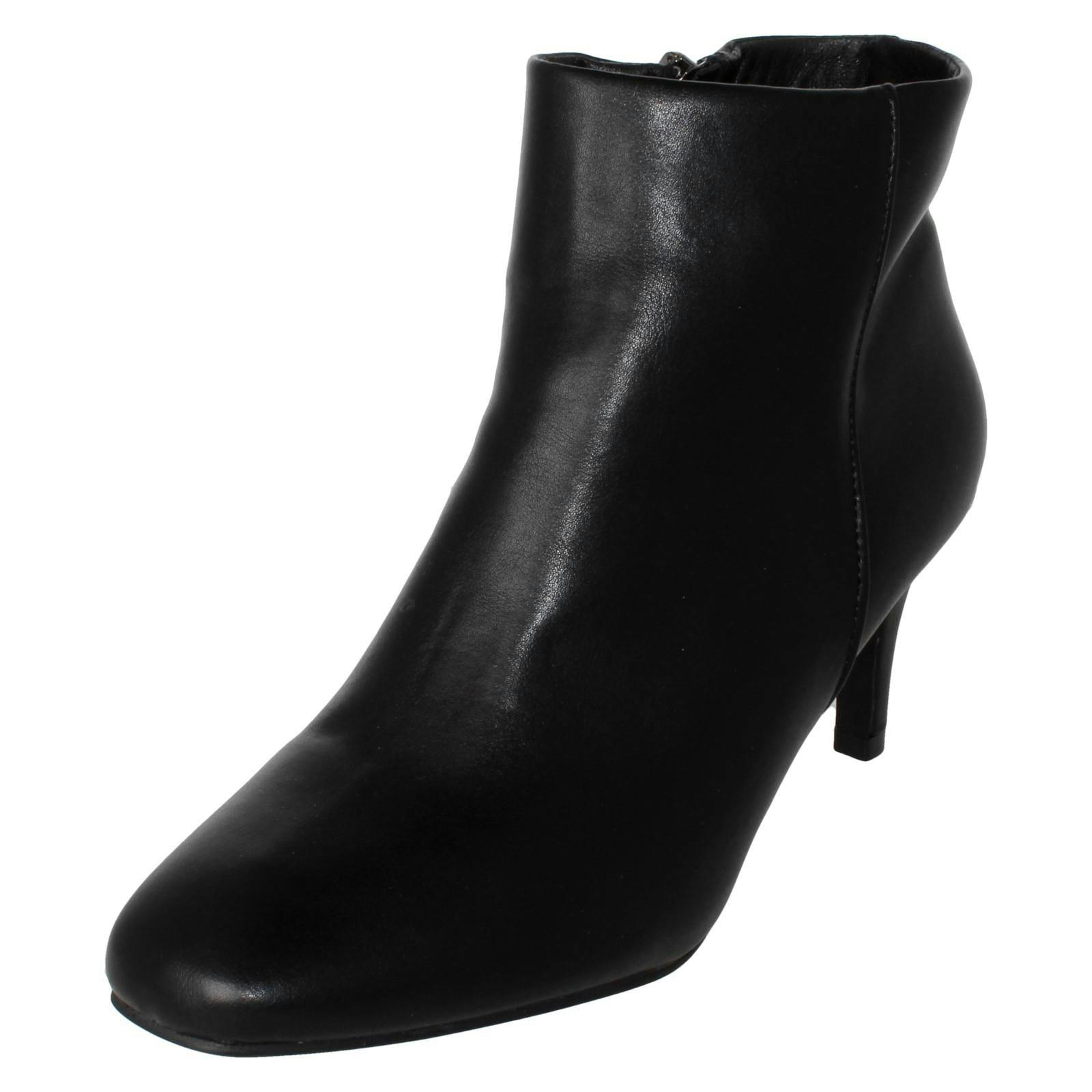 Spot On Women's Black Collection High Heel Ankle Boots With Zip Fastening F51236 - Synthetic - Uk 4