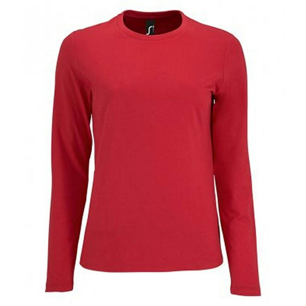 SOLS Womens/Ladies Imperial Long Sleeve T-Shirt (Red) - Size Large - Image 2
