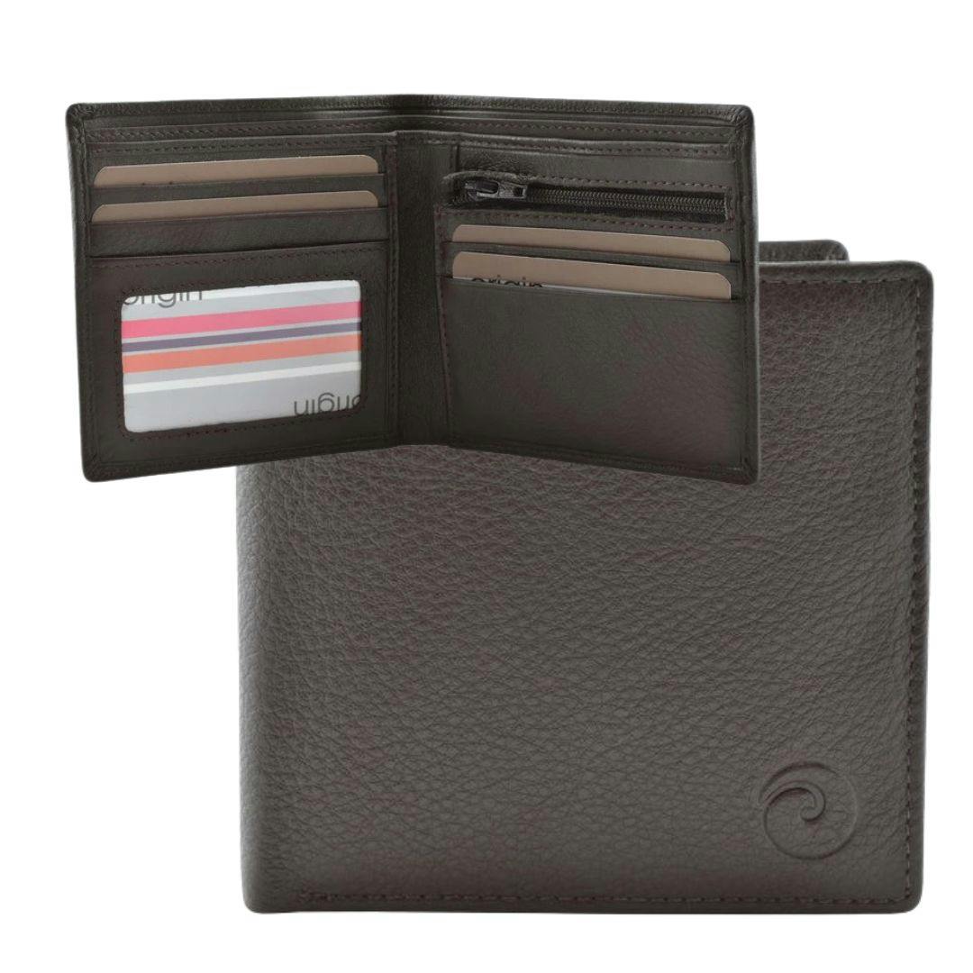 Mala Leather Men's Brown Origin Slim Wallet With Dipped Coin Pocket - Leather - Plain