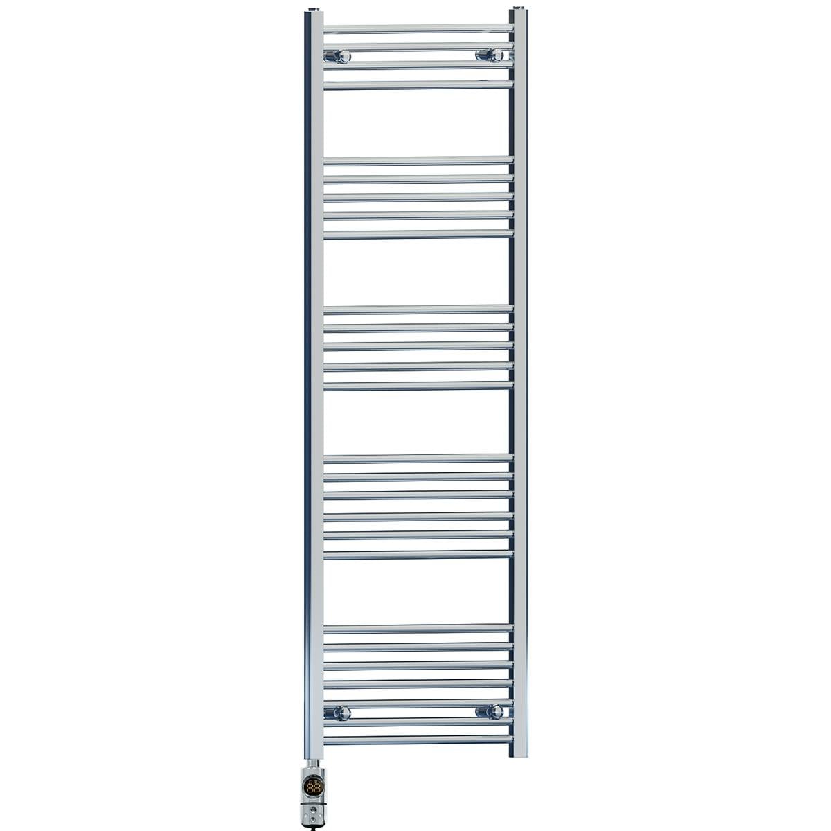 Myhomeware 500 X 1600 Mm Chrome Electric Bathroom Towel Rail Radiator Heater With Af Thermostatic Electric Element Pre-Filled