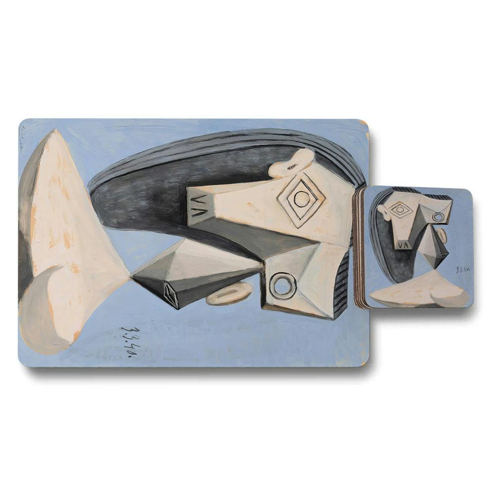 Rackhams Artistic Studio Placemat Coaster Set With Wood Bottom Designer Artwork Collection Limited Edition