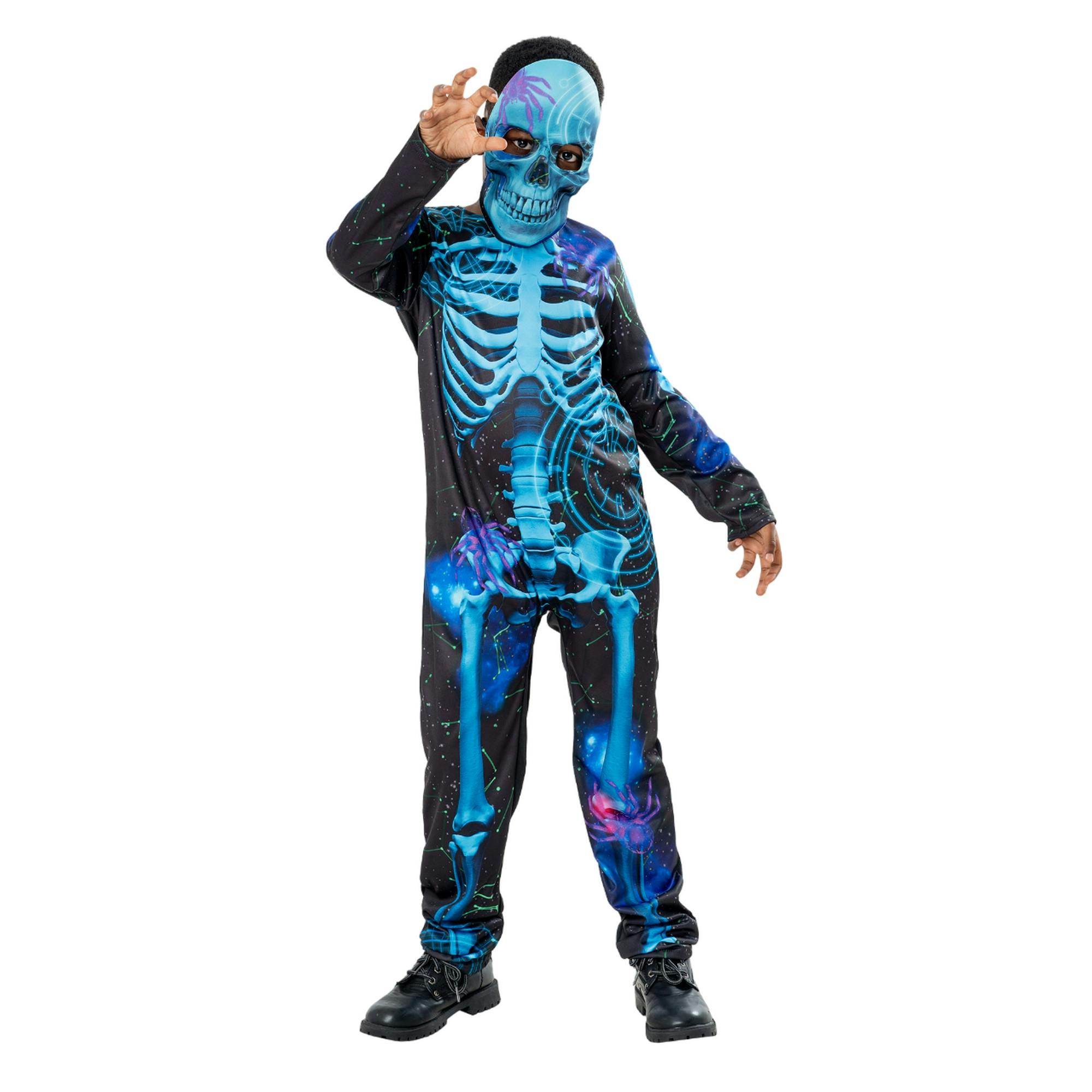 Bristol Novelty Boys Black/Blue Skeleton Costume - 3-4 Years
