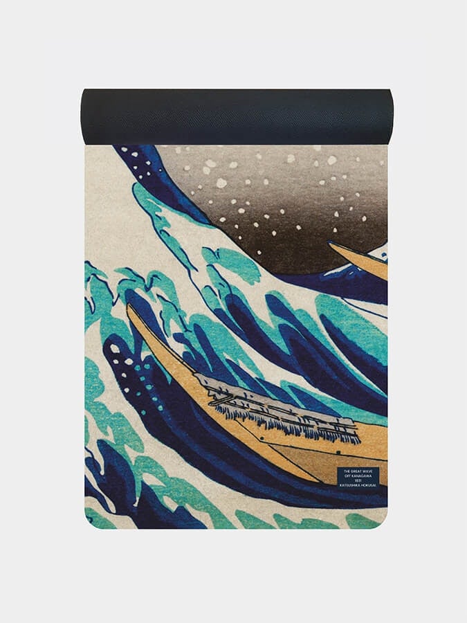 Yoga Studio Vegan Suede Microfiber Yoga Mat - The Great Wave Off Kanagawa 4Mm