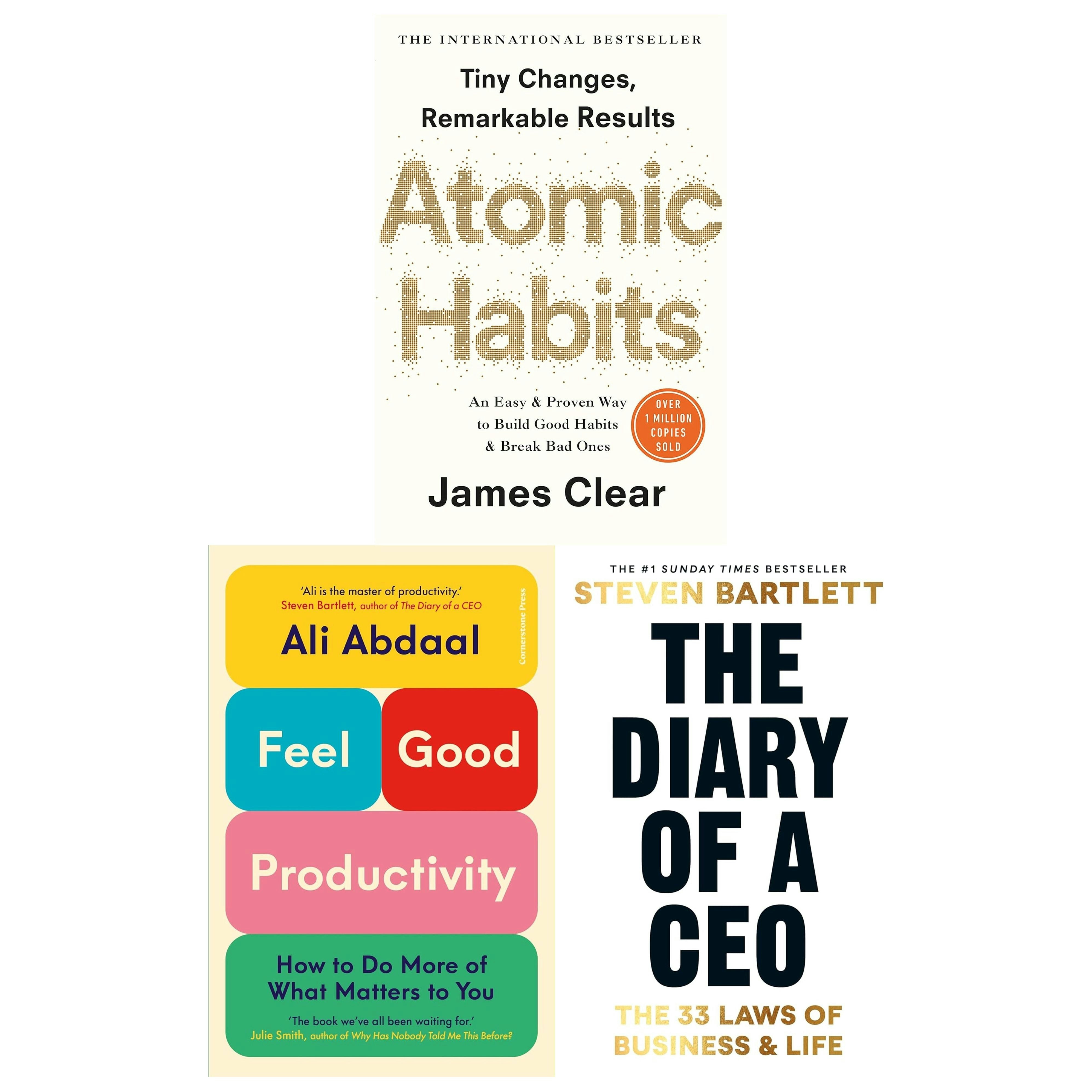Various Publishers Feel Good Productivity, The Diary Of A Ceo And Atomic Habits - 3 Book Collection Set