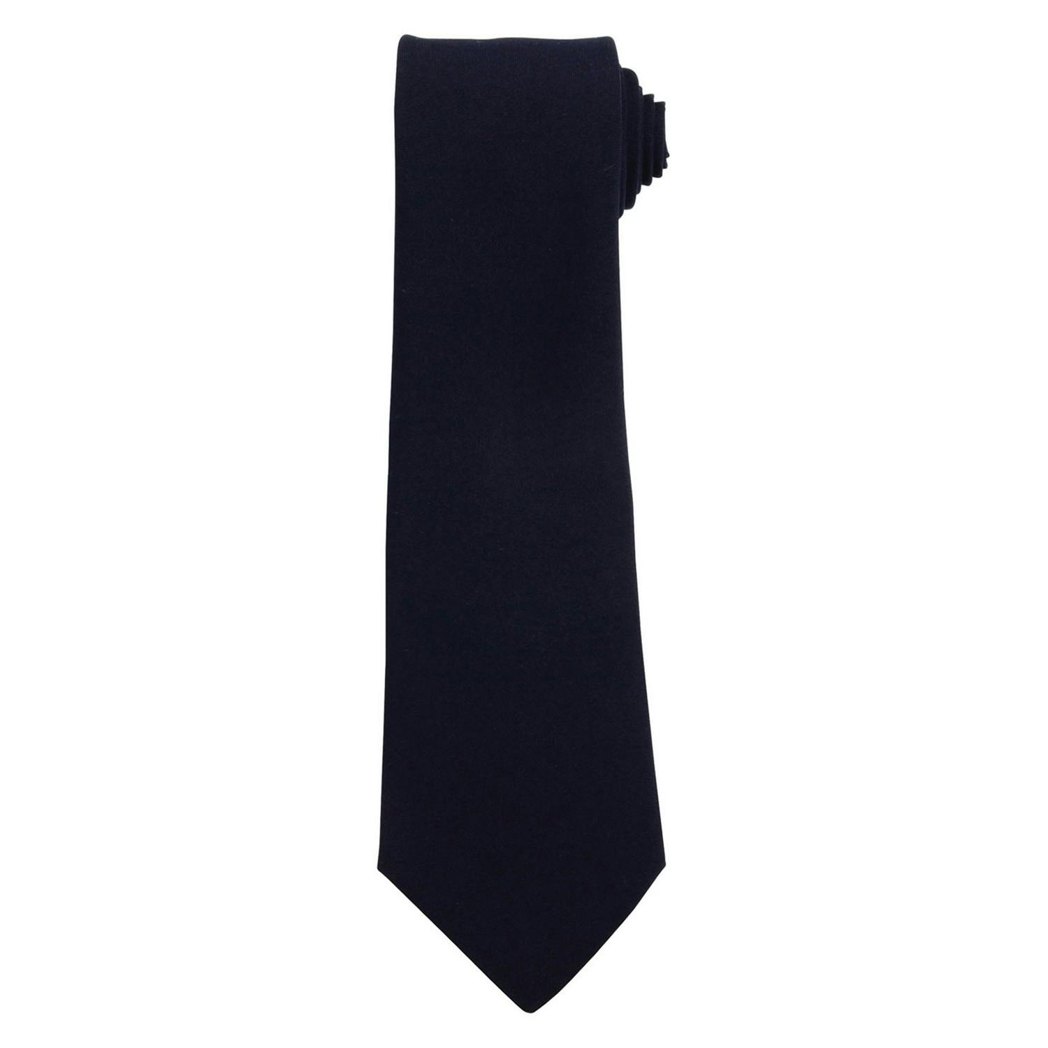 Premier (One Size, Navy) Plain Polyester Tie - Image 2