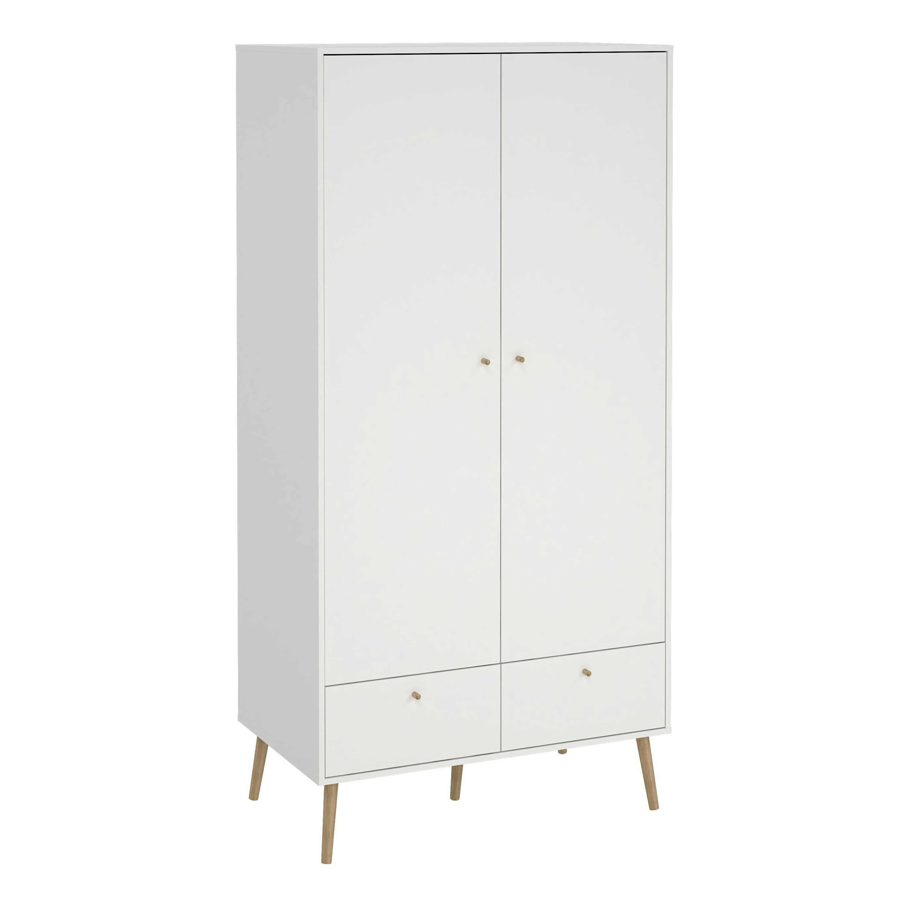 Rackhams White Cumbria Wardrobe With 2 Doors + 2 Drawers - Malemine - 1