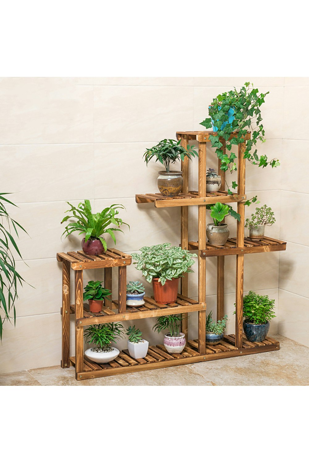 Living And Home Brown 8 Tier Carter Multi Tiered Plant Stand