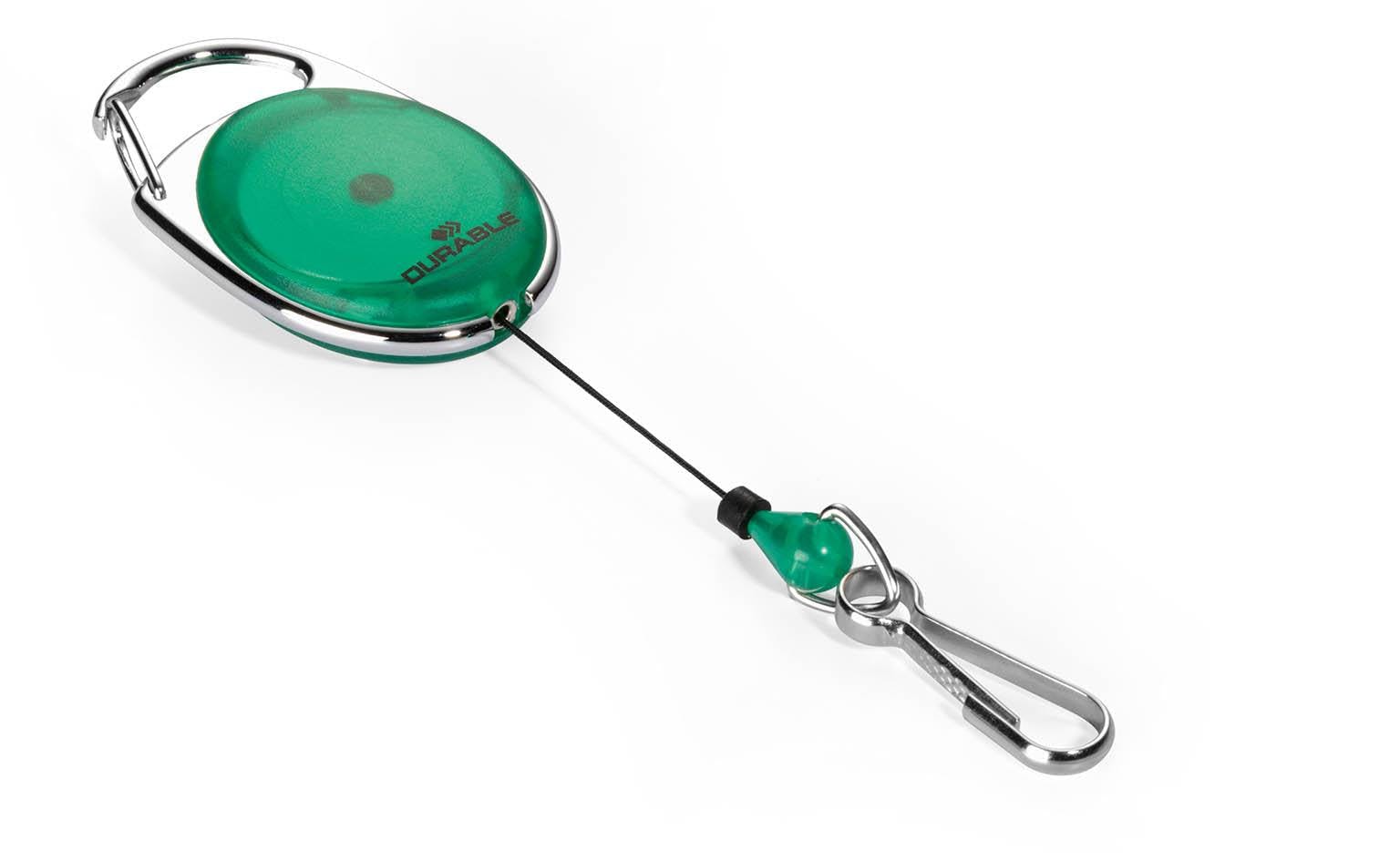 Durable Green Style Secure Retractable Carabiner Badge Reel For Ids & Keys |