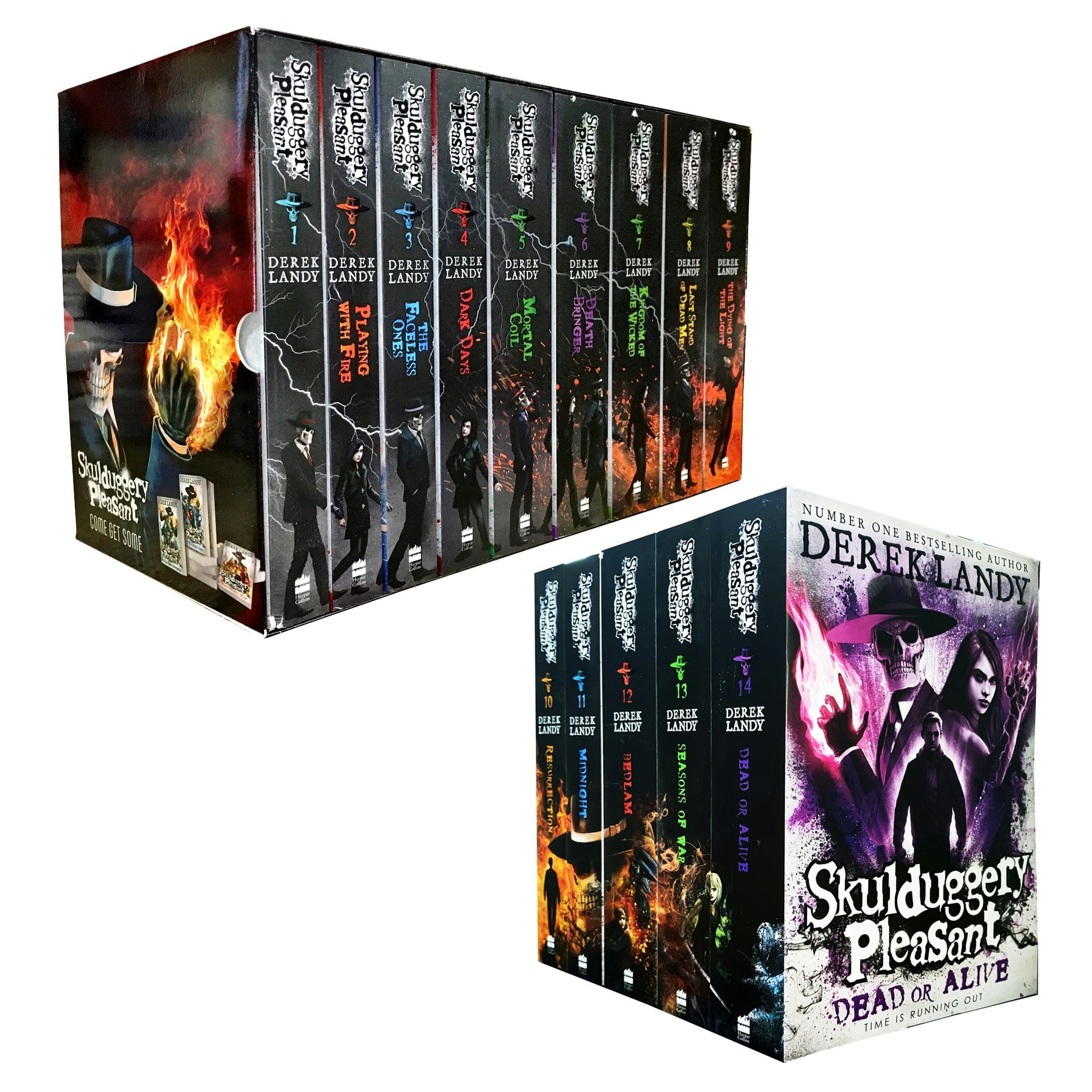Harpercollins Men's Dark Skulduggery Pleasant 15 Book Set Playing With Fire, The Faceless Ones, Days, Mortal Coil & More
