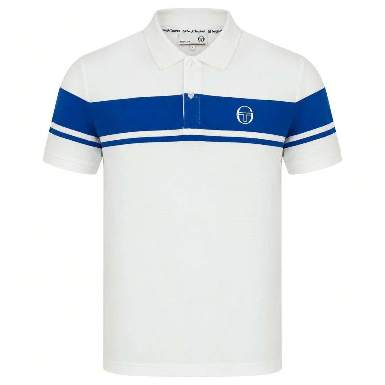 Sergio Tacchini White Youngline Polo Shirt - /Princess Blue M - Image 3