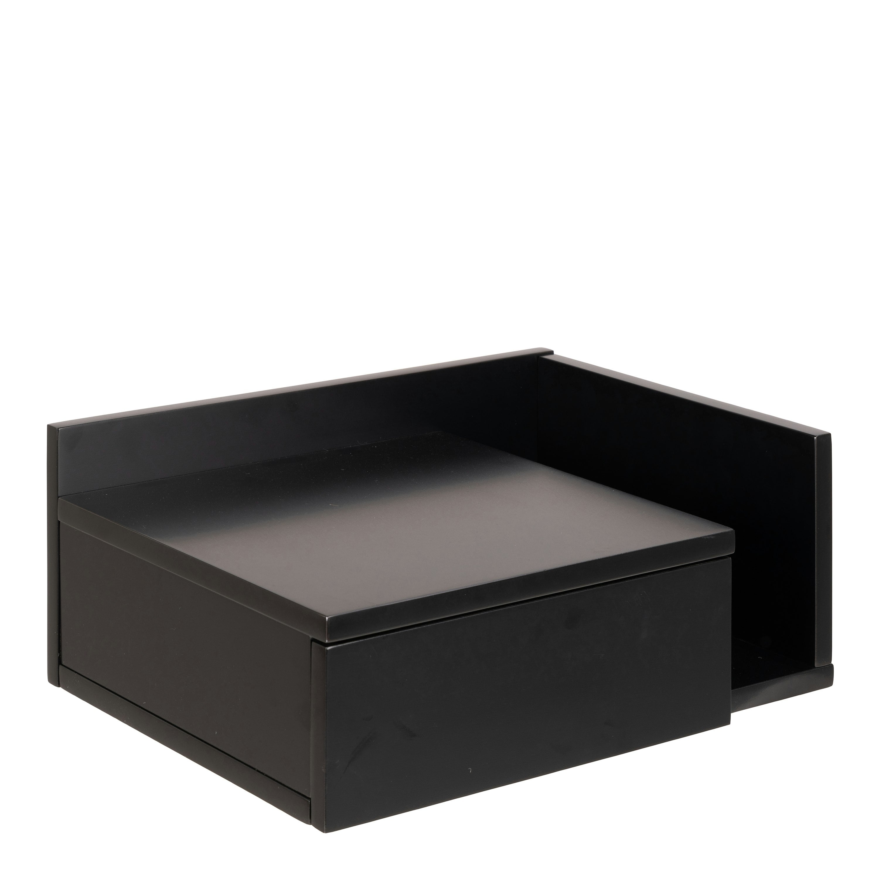 Rackhams Black Ashlan Bedside Table In - Manufactured Wood - 1