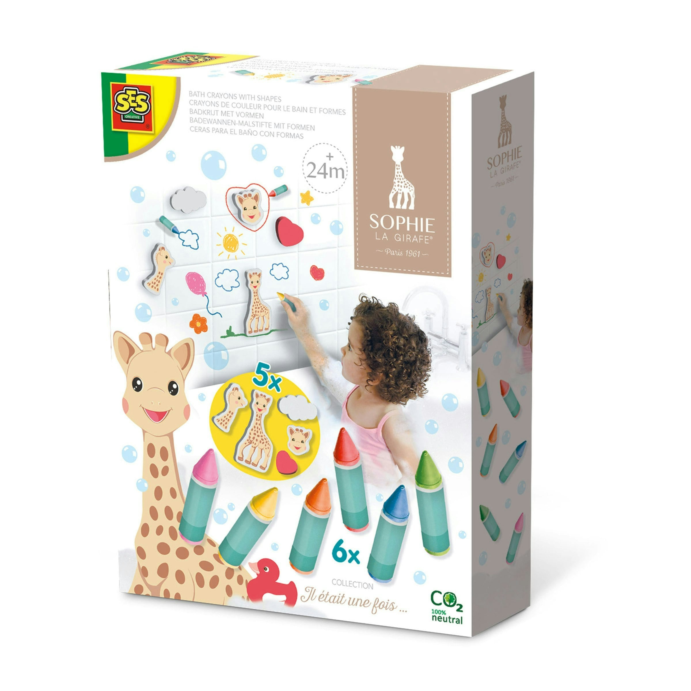 Ses Creative Sophie La Girafe - Bath Crayons With Shapes