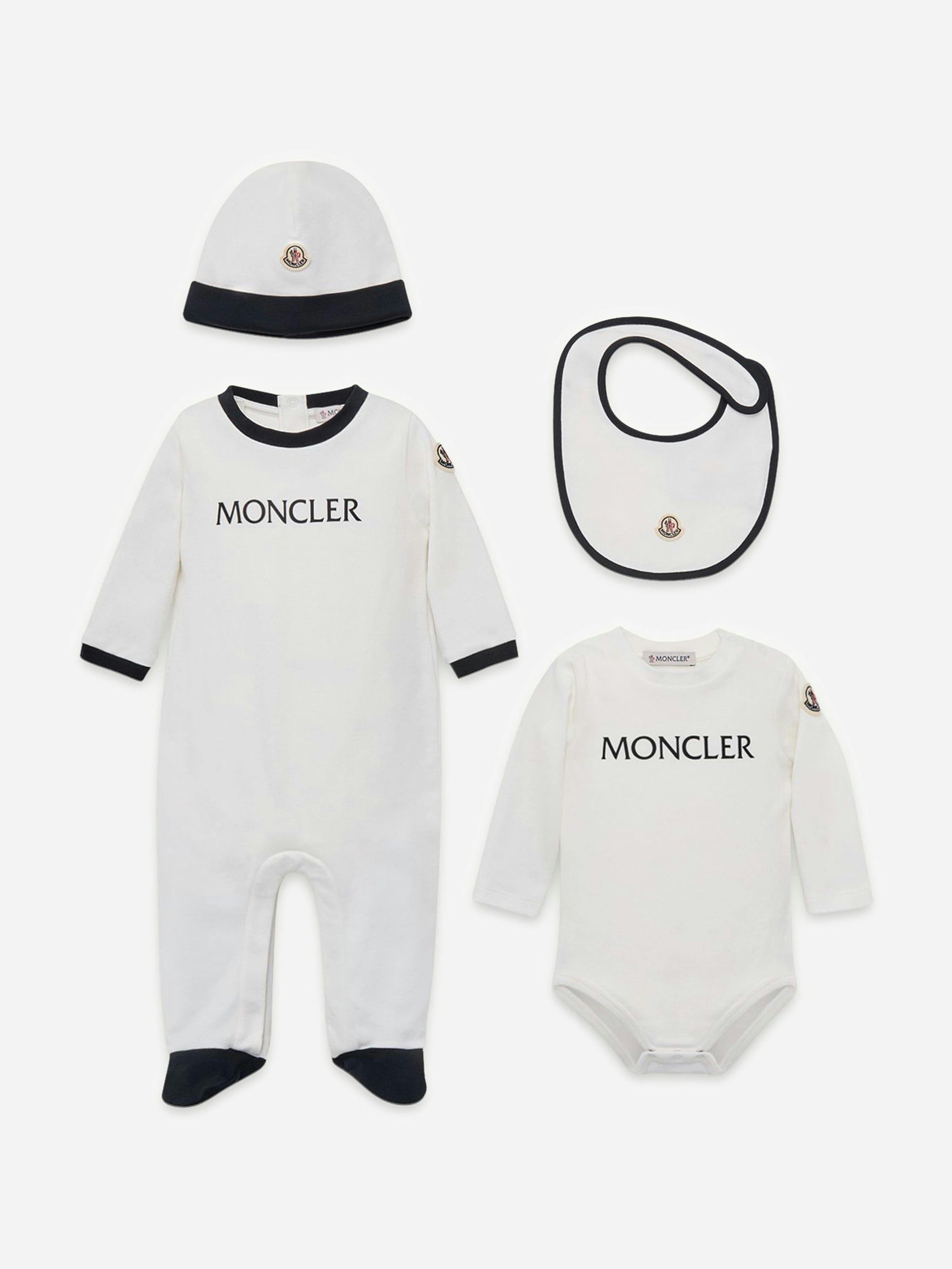 Moncler Enfant White Baby 4 Piece Babygrow Set In - 6 - 9 Mths