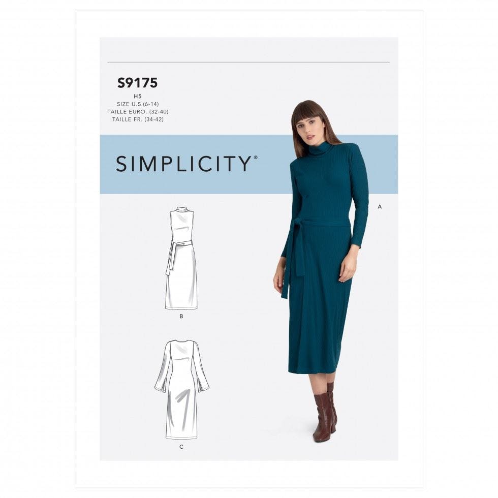 Simplicity Women's Sewing Pattern 9175, Dresses For H5 (6-8-10-12-14) - Intermediate - H5 (6-8-10-12-14)