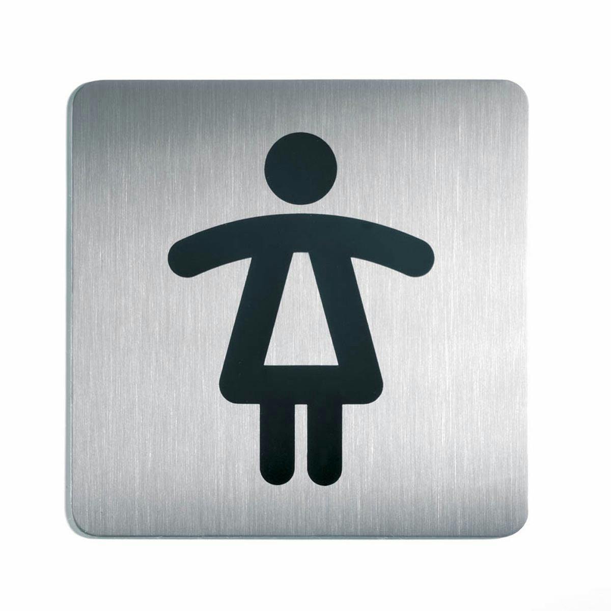 Rackhams Women's Adhesive Wc Symbol Square Bathroom Toilet Sign | Stainless Steel