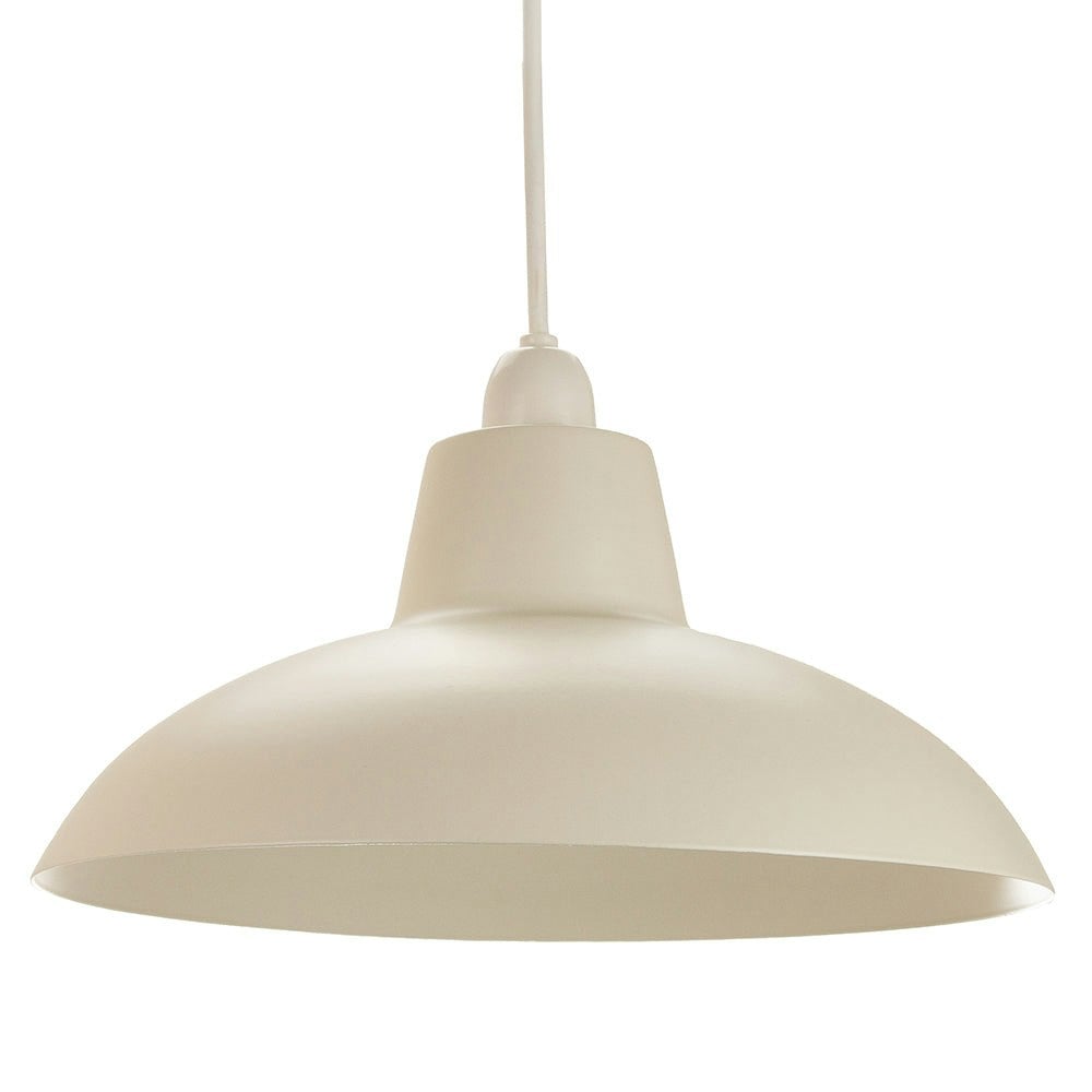 Rackhams Cream/Light Industrial Retro Designed Matt Curved Metal Ceiling Pendant Shade