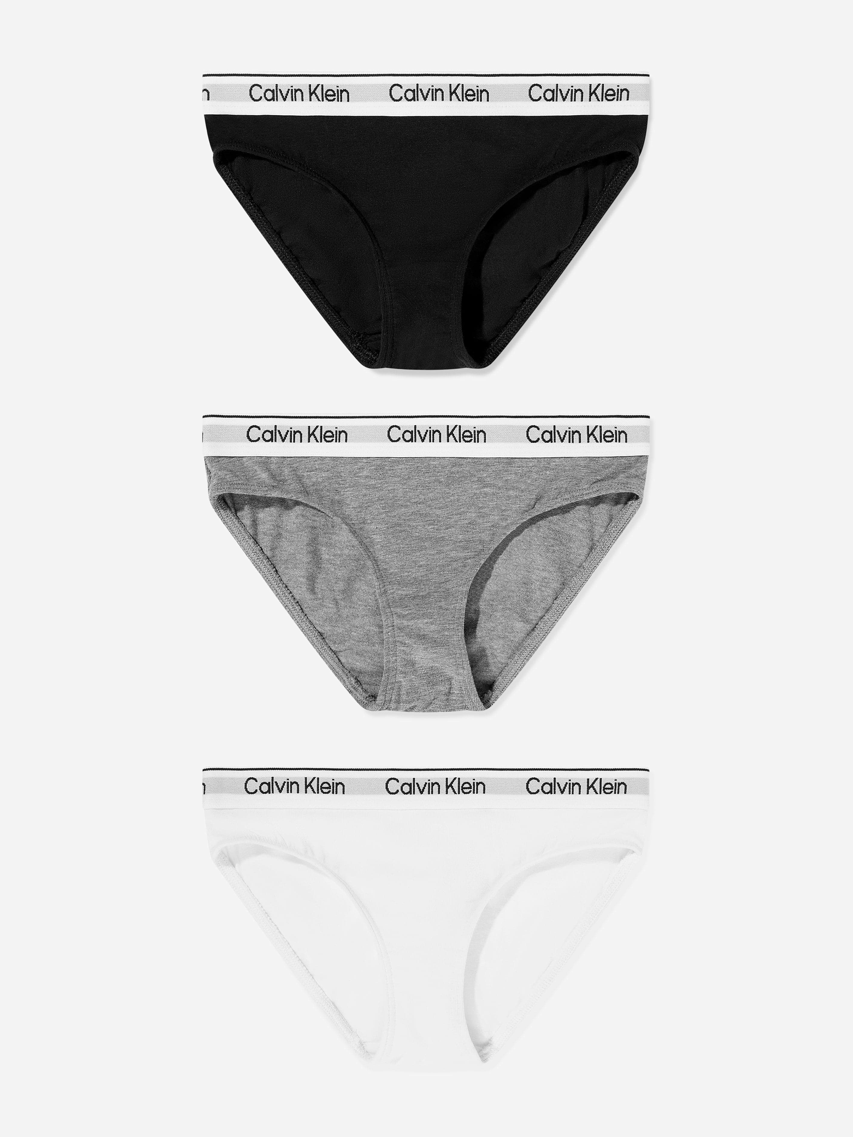 Calvin Klein Girls 3 Pack Bikini Knickers Set In Multicolour - Multicoloured - 8 - 10 Yrs