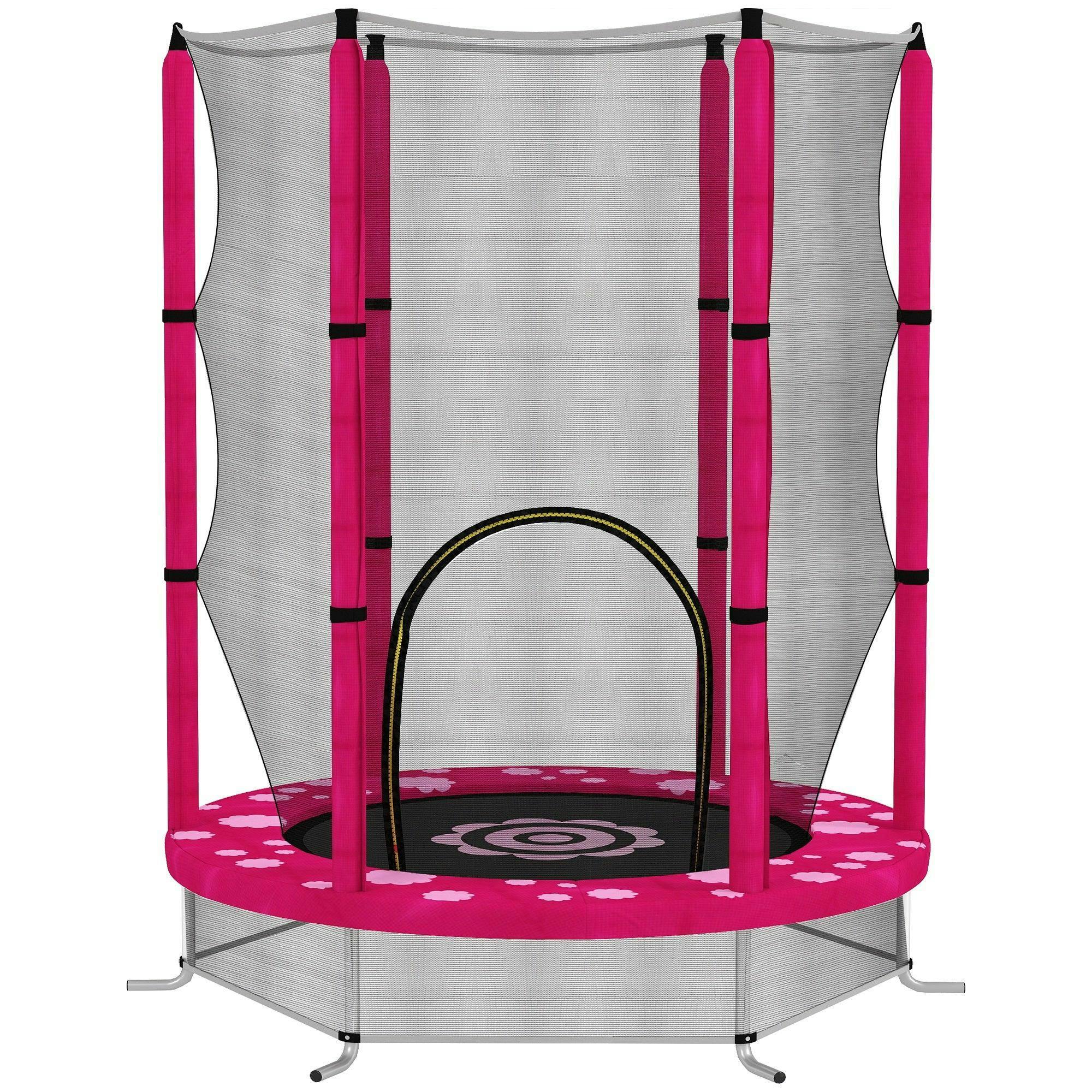 AIYAPLAY Kids Trampoline 4.6ft - Safety Enclosure Net - Pink - Image 4