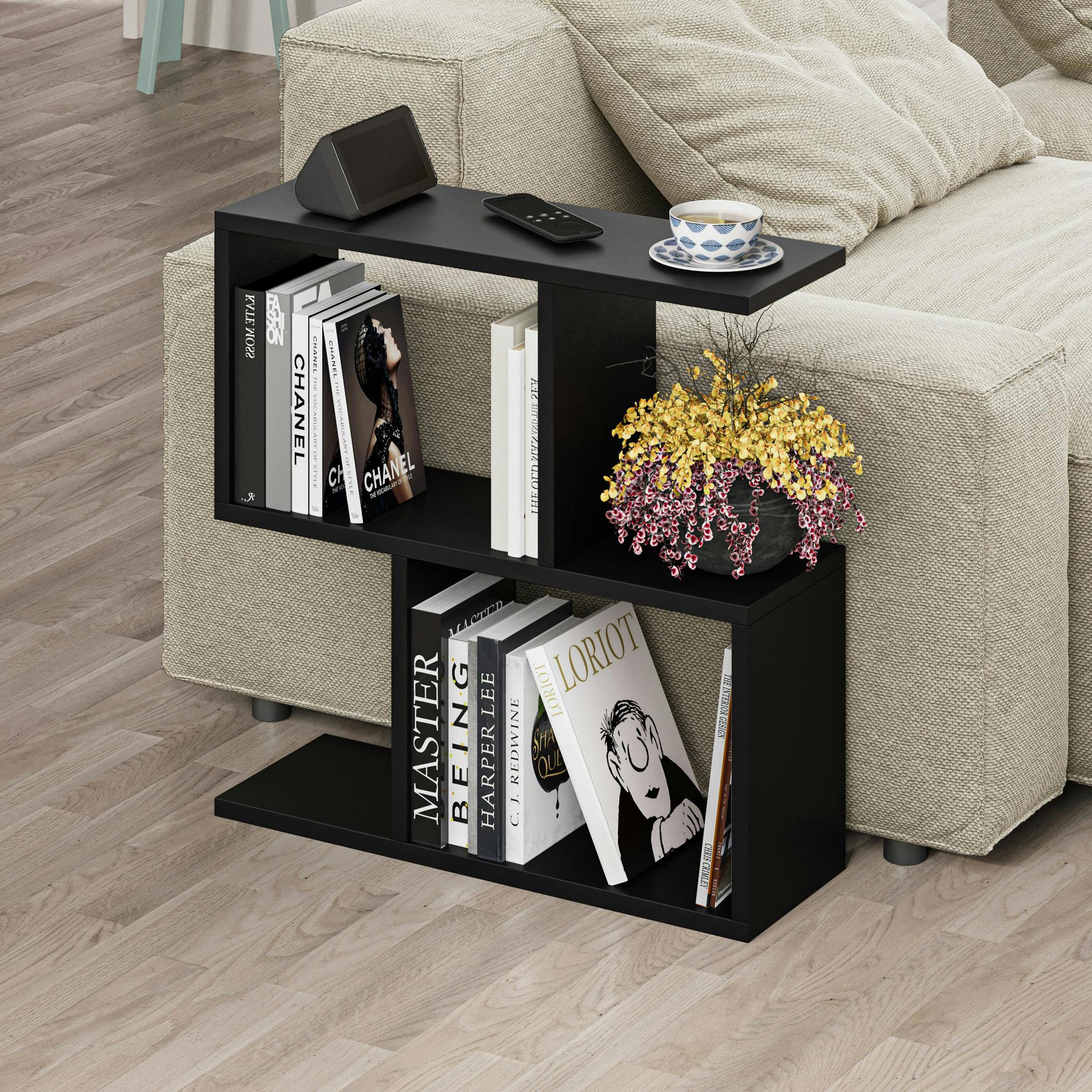 Photos - Coffee Table Rackhams Homemania Modern Side End  Side End Multipurpose H 60cm 5 Tier - Black Bute