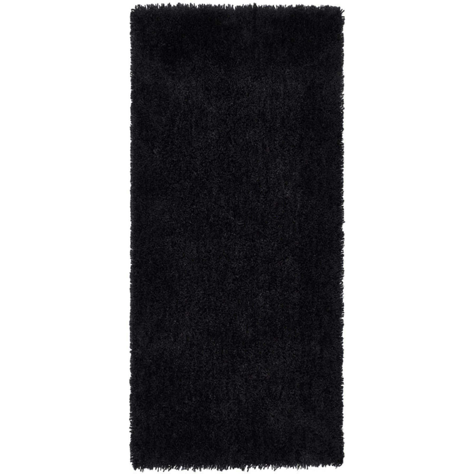 The Rugs Black Chicago Shaggy Rug - 67X200 Cm