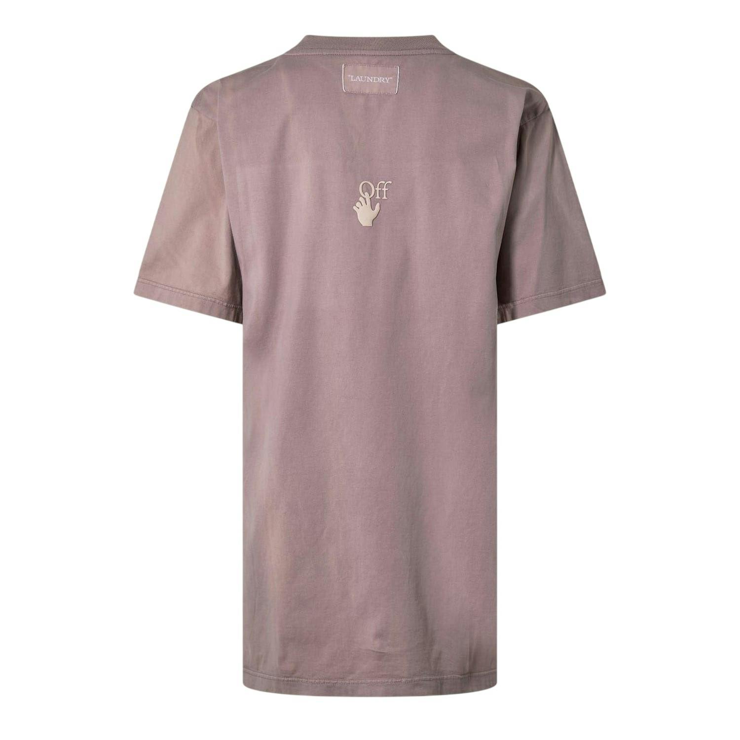 Off-White Women's White Off- Off Laundry Embroidered Logo Cotton T-Shirt - Nude - Xxs - Nude - 100% Mixed