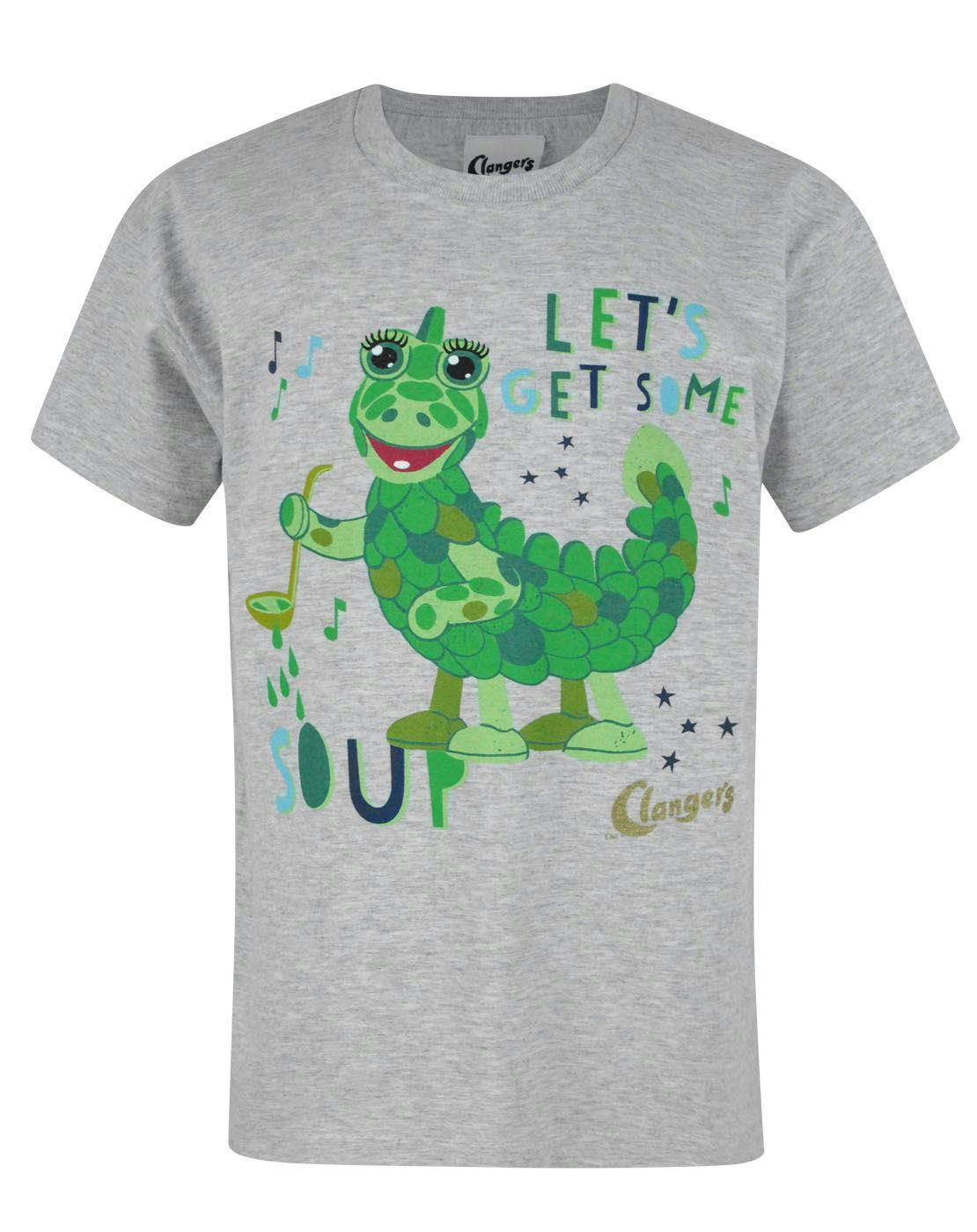 Vanilla Underground Boys Grey Clangers Soup Dragon Short Sleeved T-Shirt - 7-8 Years