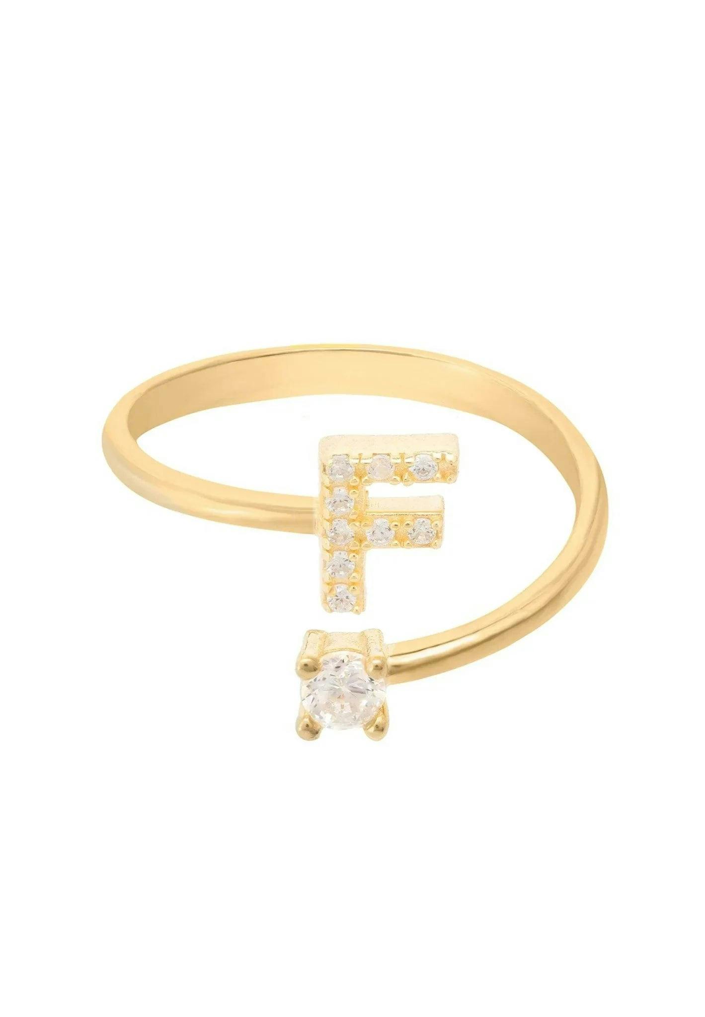 Latelita Gold Initial Ring F