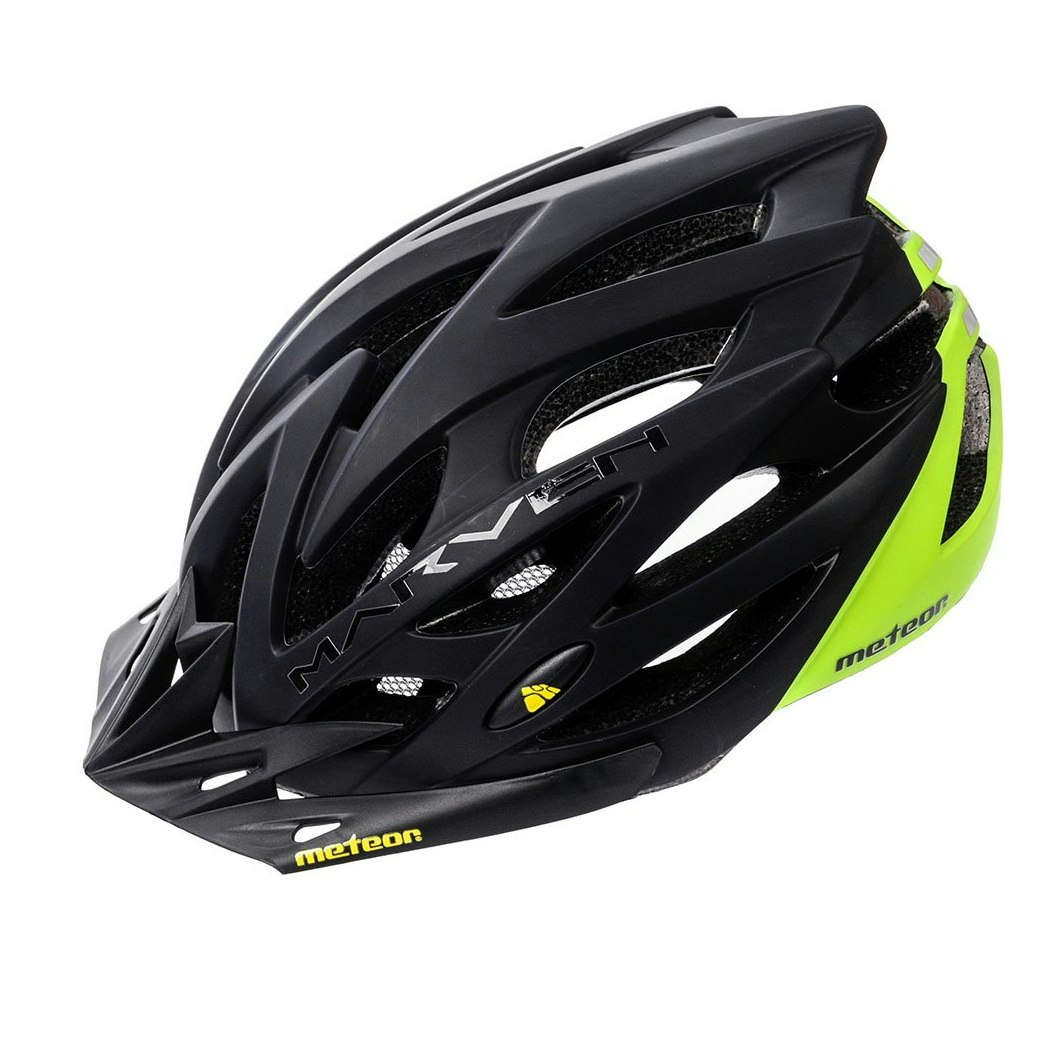 Meteor Black/Green Marven Cycle Helmet Mtb Bike Skateboard Scooter Safety Gear - S 52 – 56 Cm (20.4 – 22 Inch)
