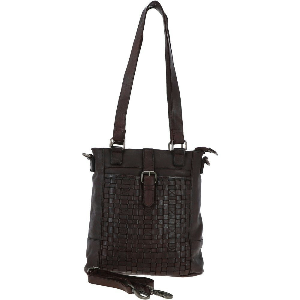 Ashwood Dark/Brown Vintage Woven Leather Bag - One Size - Leather