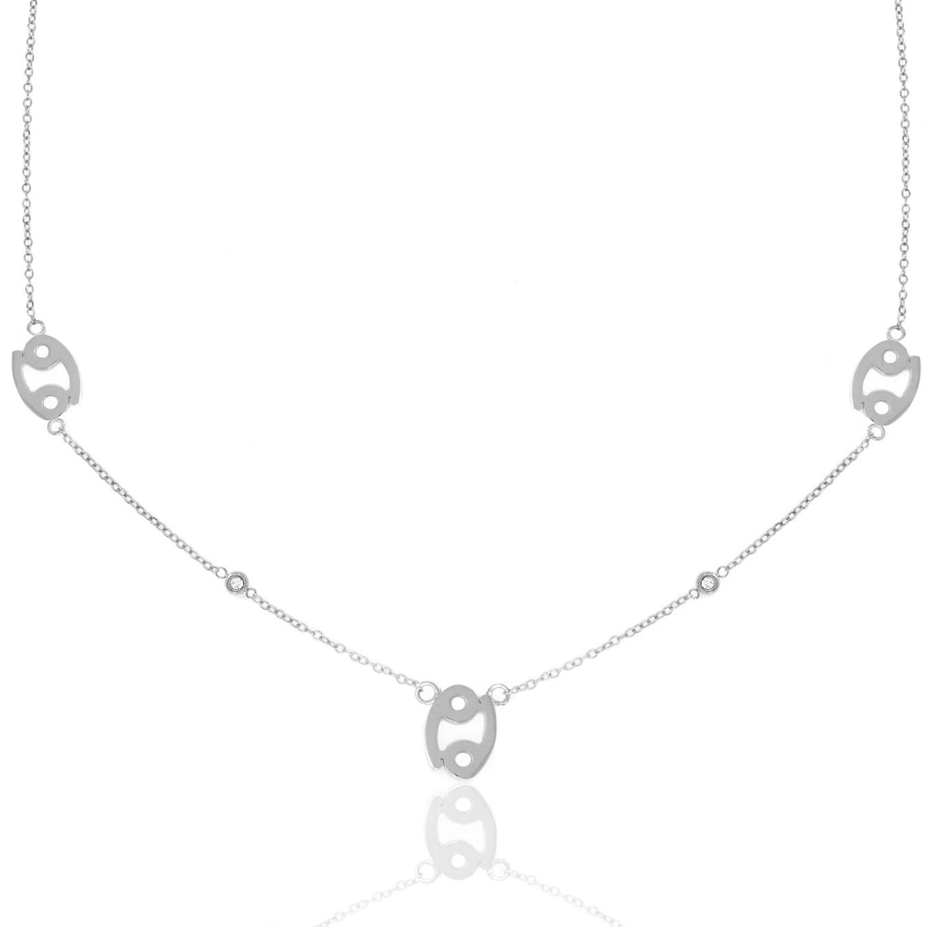 Say It With Silver/Yellow/Gold Cancer Necklace With Cz Stones - Plated