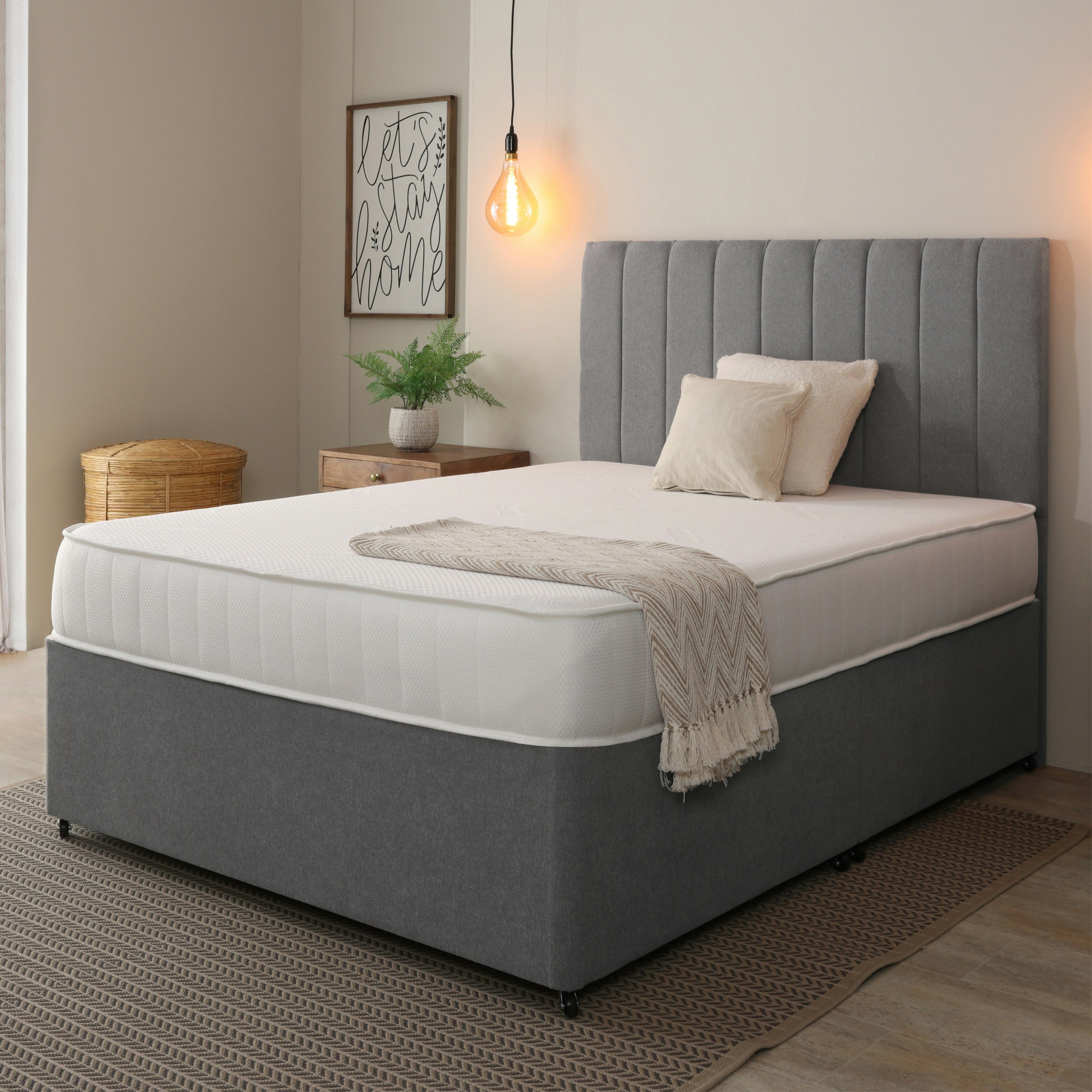 Starlight Beds White Sleep Warmer Premium Tufted Mattress - 20Cm Deep, Dual Comfort Fillings - 1 - European Double Mattress (140Cm X 200Cm)
