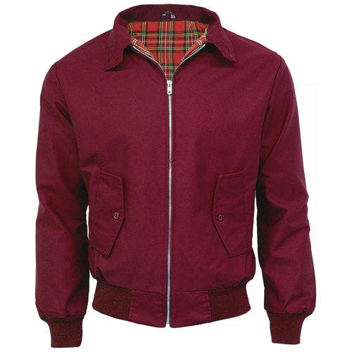 Coolandnew Black/Green/Beige Classic Harrington Jackets - Made In The Uk - Wine - 2XL