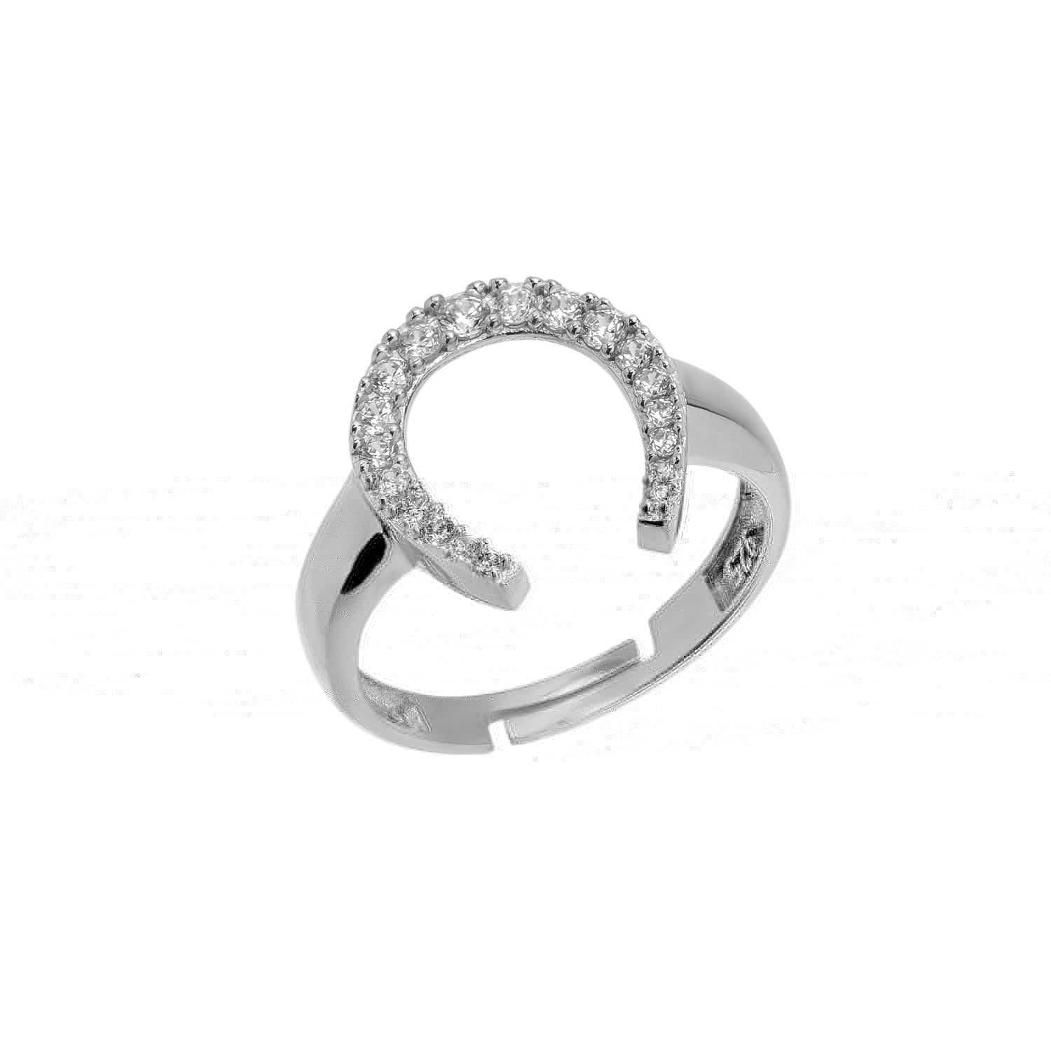 Spero London Silver Sterling Horseshoe Equestrian Ring