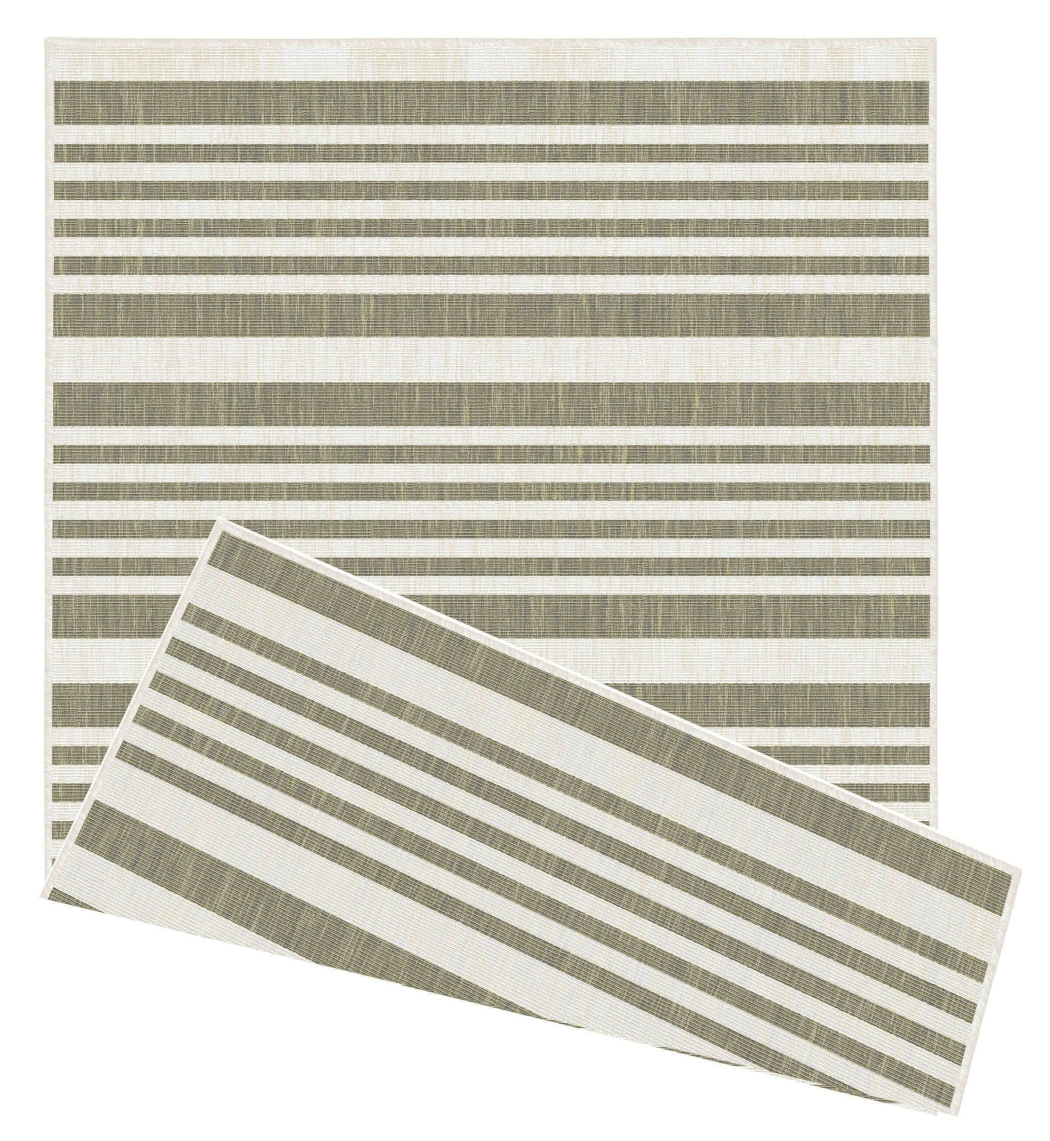 William Armes Duo Weave Rug 120x170cm - Modern Stripes - Natural Brown - Polypropylene - Image 2