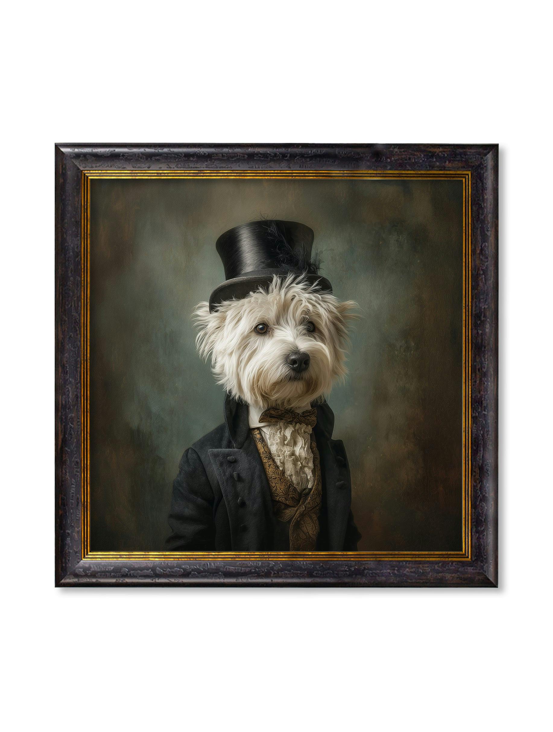 Rackhams White/Black/Light Lord Westly Tail - Gentleman Westie Oxford Square Frame - 96 X 96Cm - Oxford Square