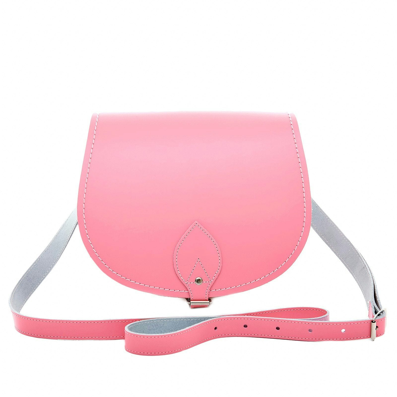 Zatchels Pink Handmade Leather Saddle Bag - Pastel - Small