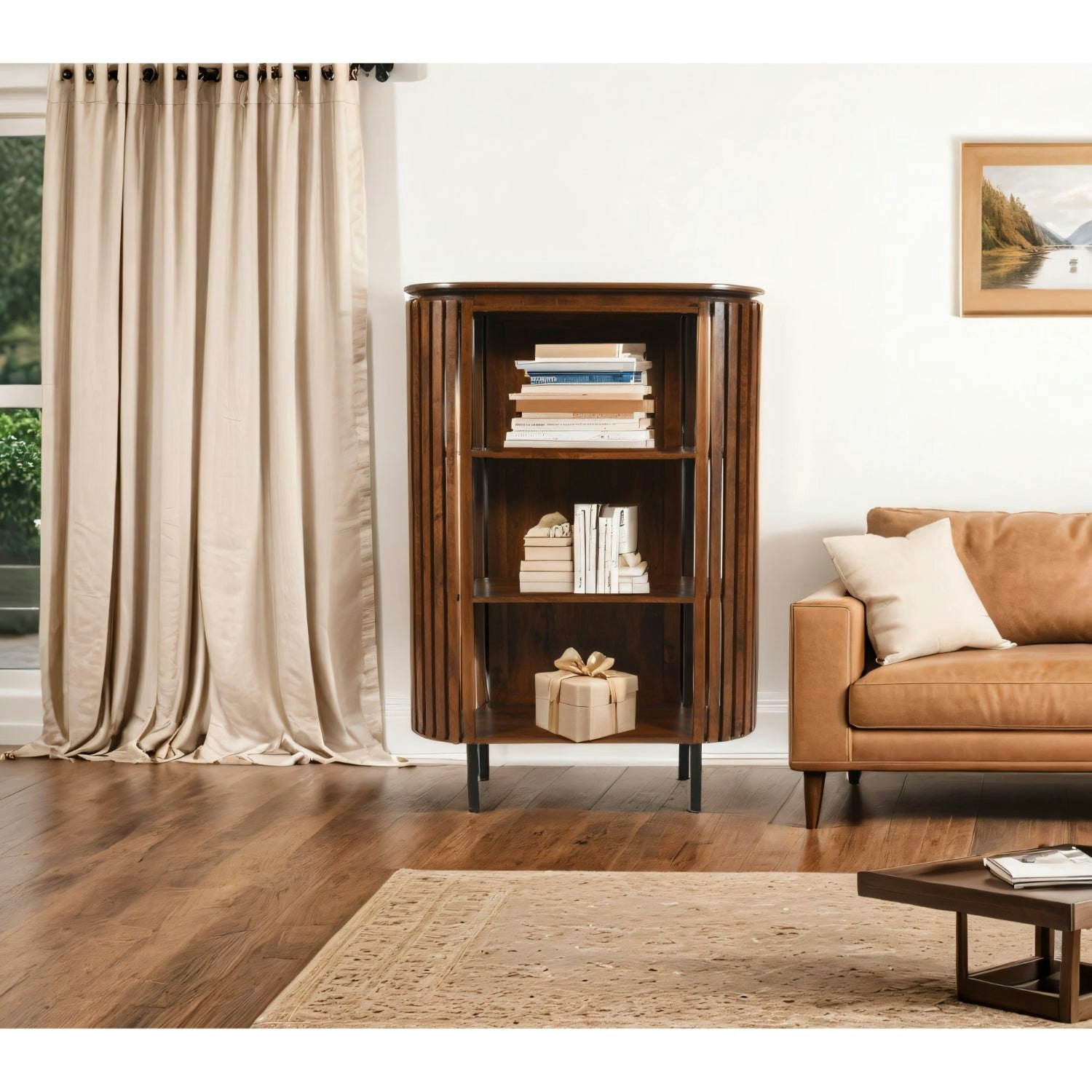 Ih Design Grain Osburn Mango Wood Bookcase - Wood - 1 - 100X40x145cm (Lxdxh)