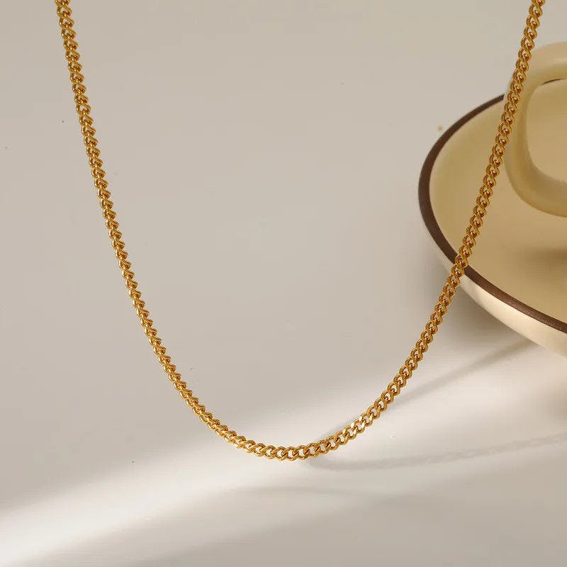 Elk & Bloom Gold Dainty Chain 14K Choker Necklace - No Thank You