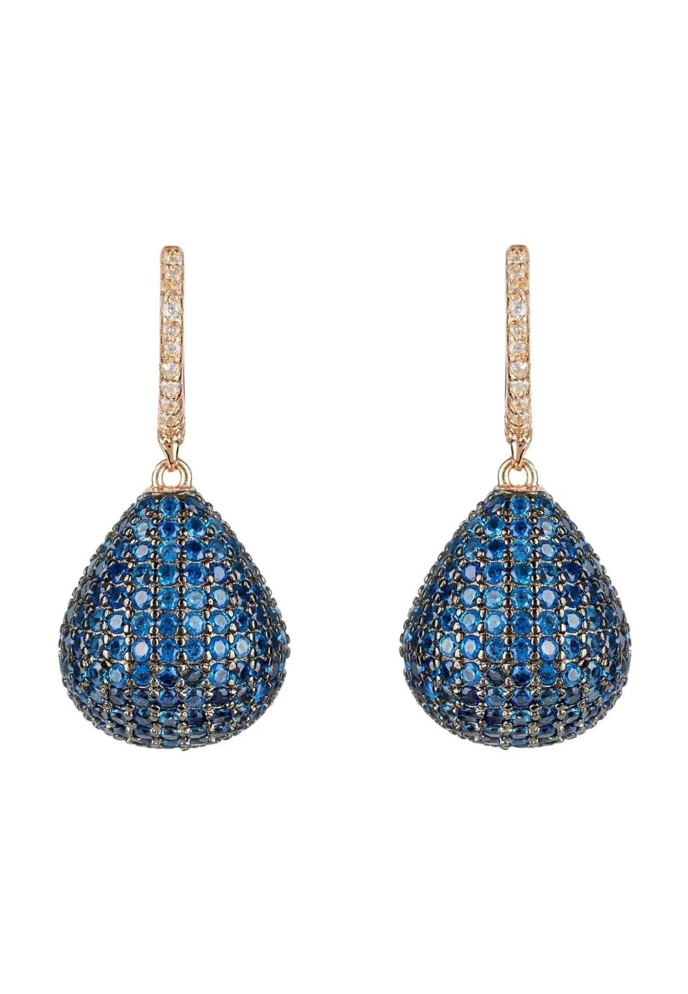 Latelita Blue Valerie Pear Drop Gemstone Earring Rosegold Sapphire