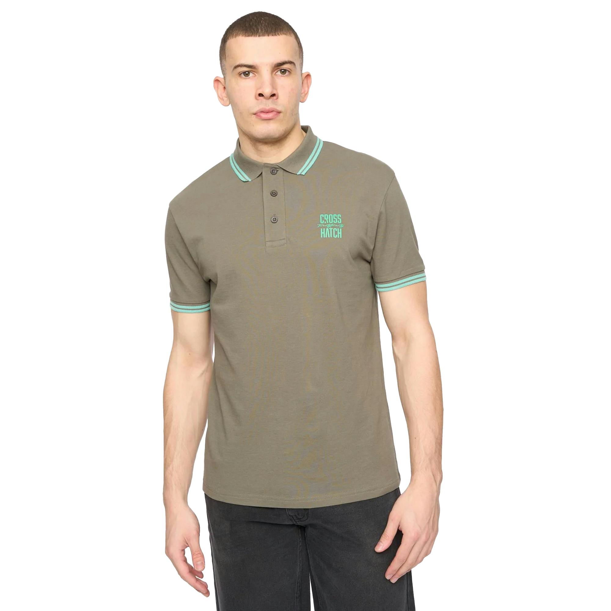 Crosshatch Men's Dark Changra Polo Shirt - Sage - Xl - Sage - 100% Cotton