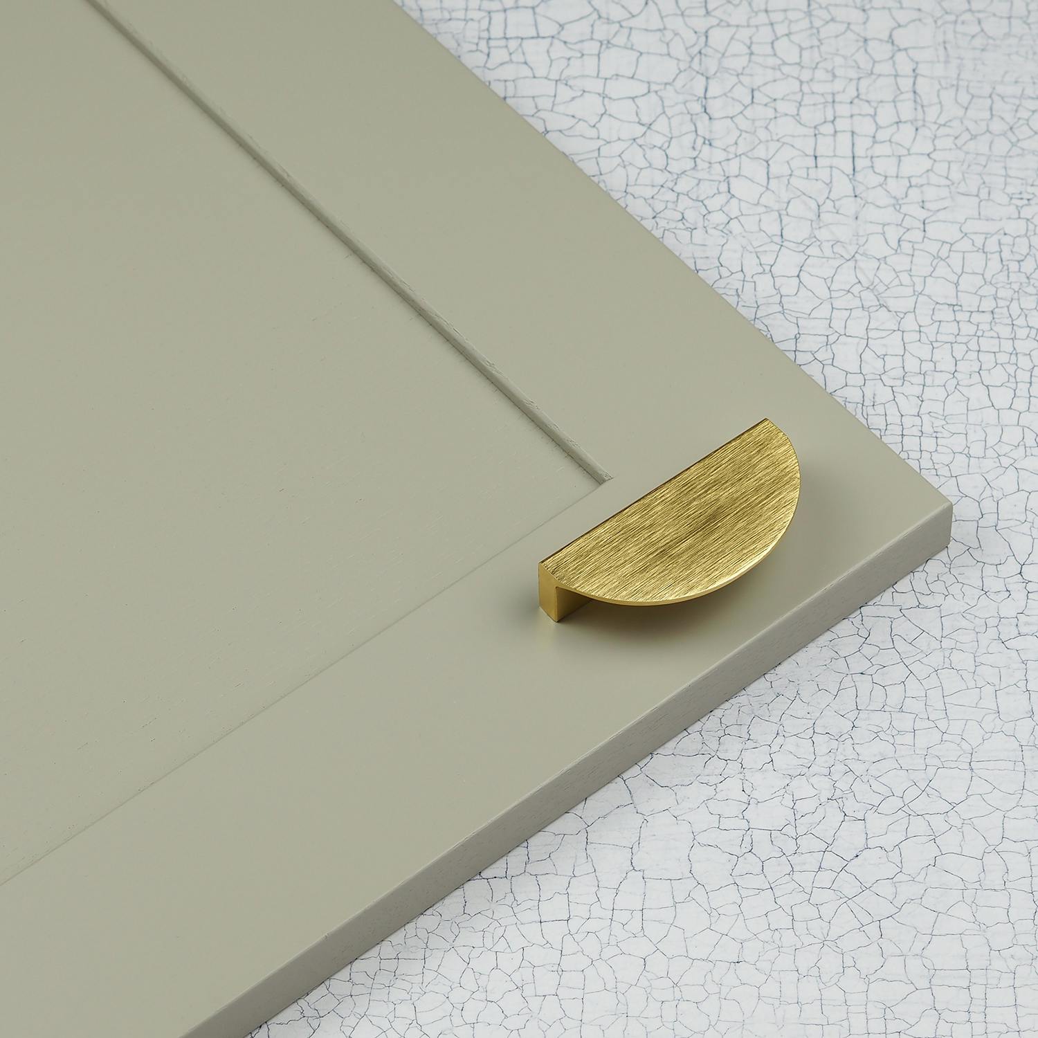 Rackhams 64Mm Brushed Brass Detailed Half Moon Handle