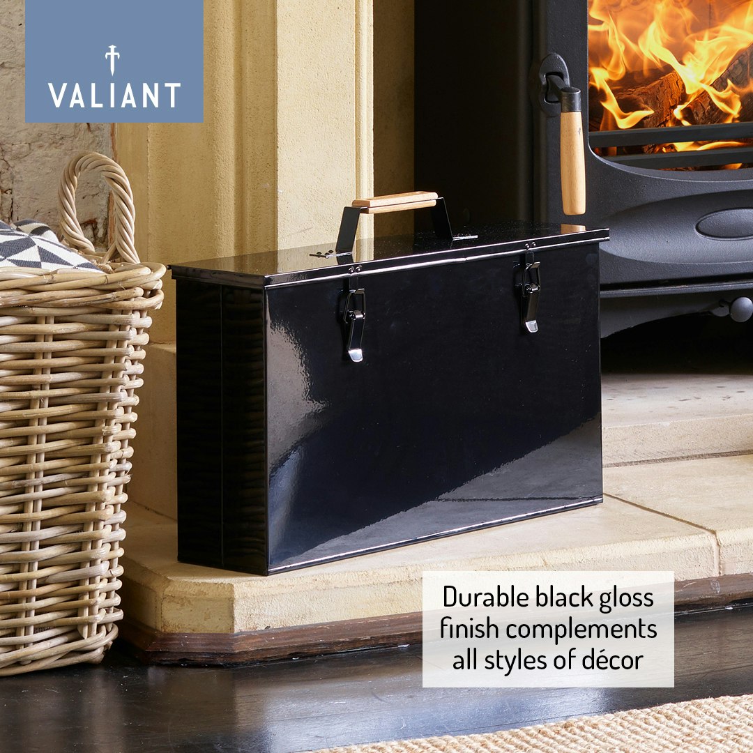 Valiant Black Fireside Tidy & Ash Carrier - Fireside Ash Carrier And Pellet Tidy