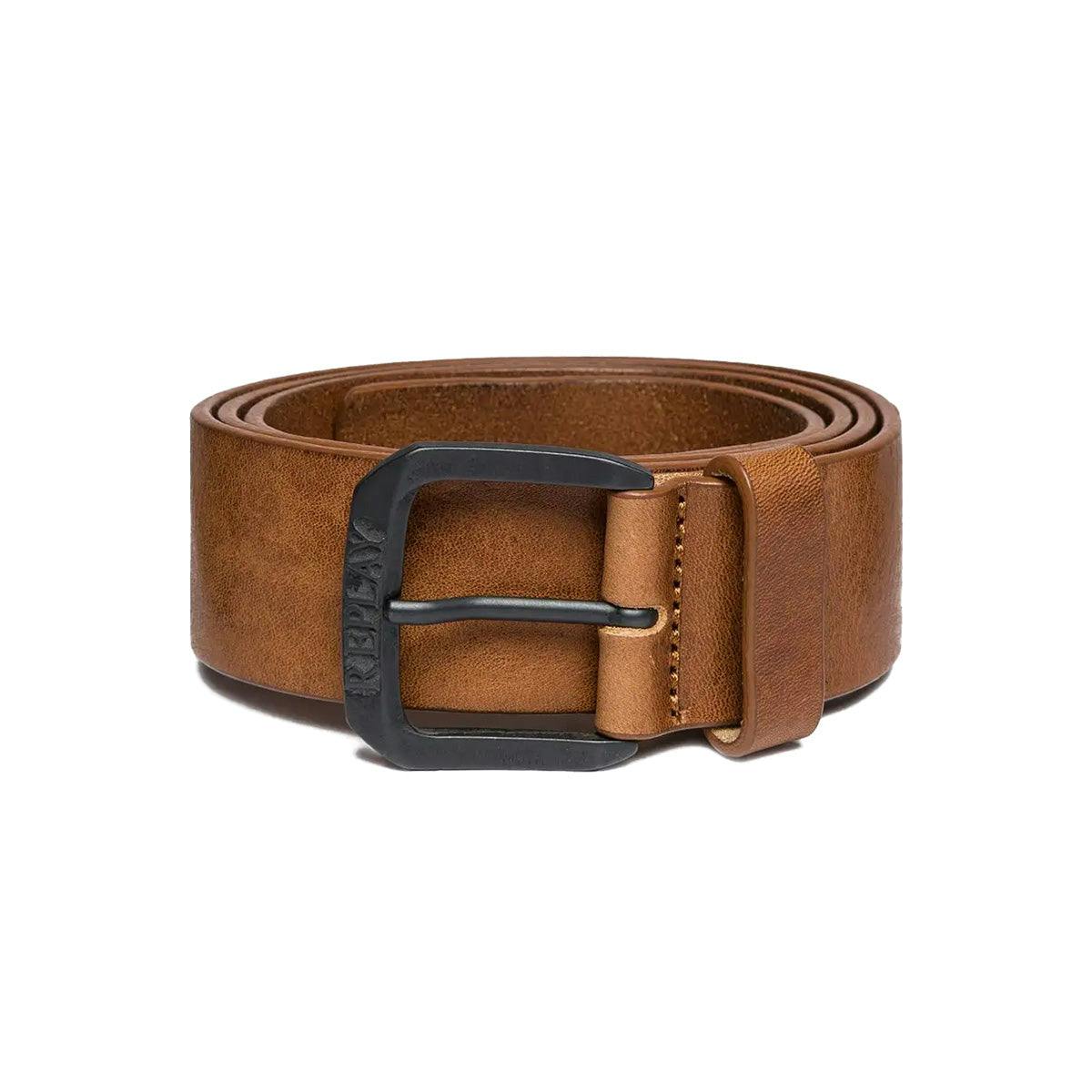 Replay Black Vintage Jean Belt - Cognac Tan - 90