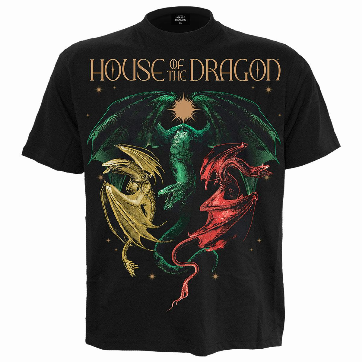 Spiral Direct Black Hod 2 - Tri Dragons - Front Print T-Shirt - S - Screen - Screen