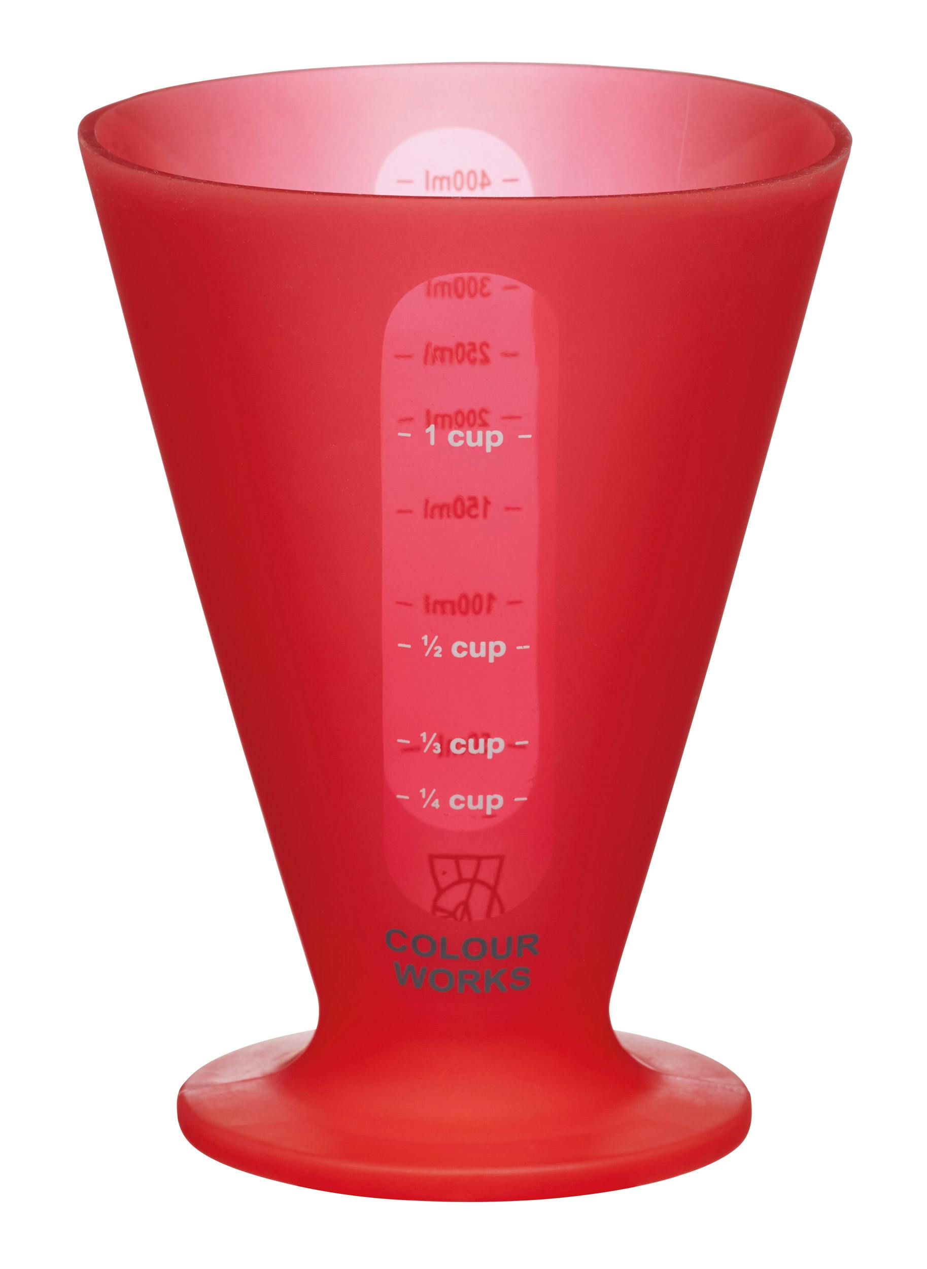 Colourworks Silicone Measuring Cup for Liquid and Dry Ingredients, Cherry, 400 ml/1 Cup - Image 2