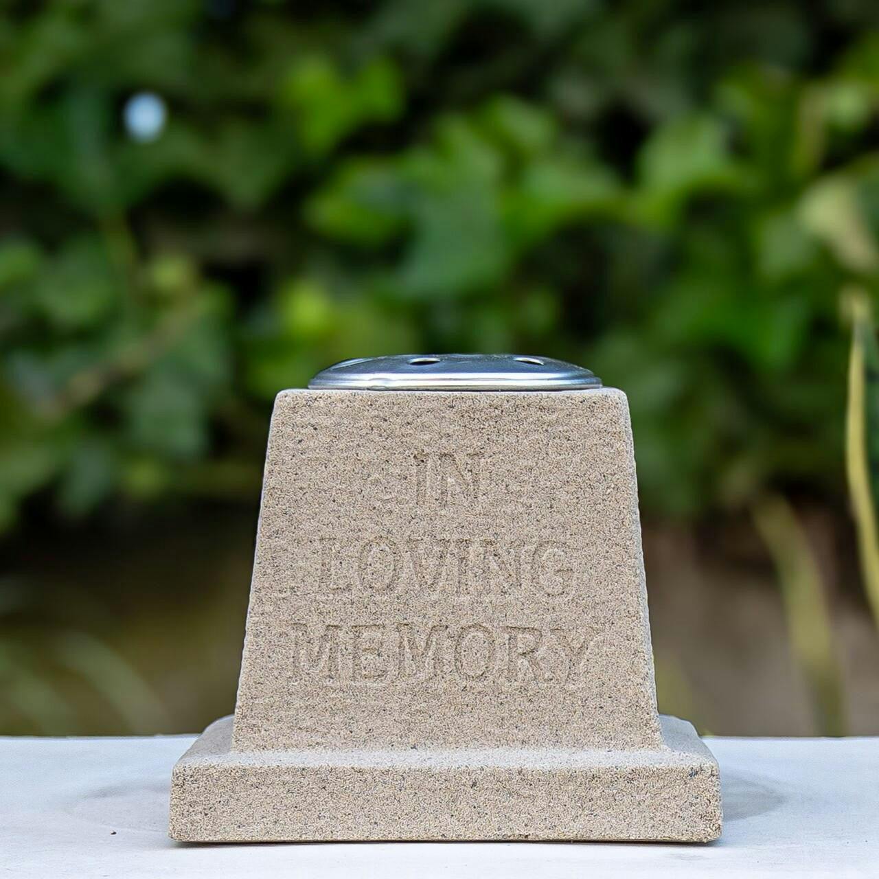 Rackhams White Sandstone Memorial Vase