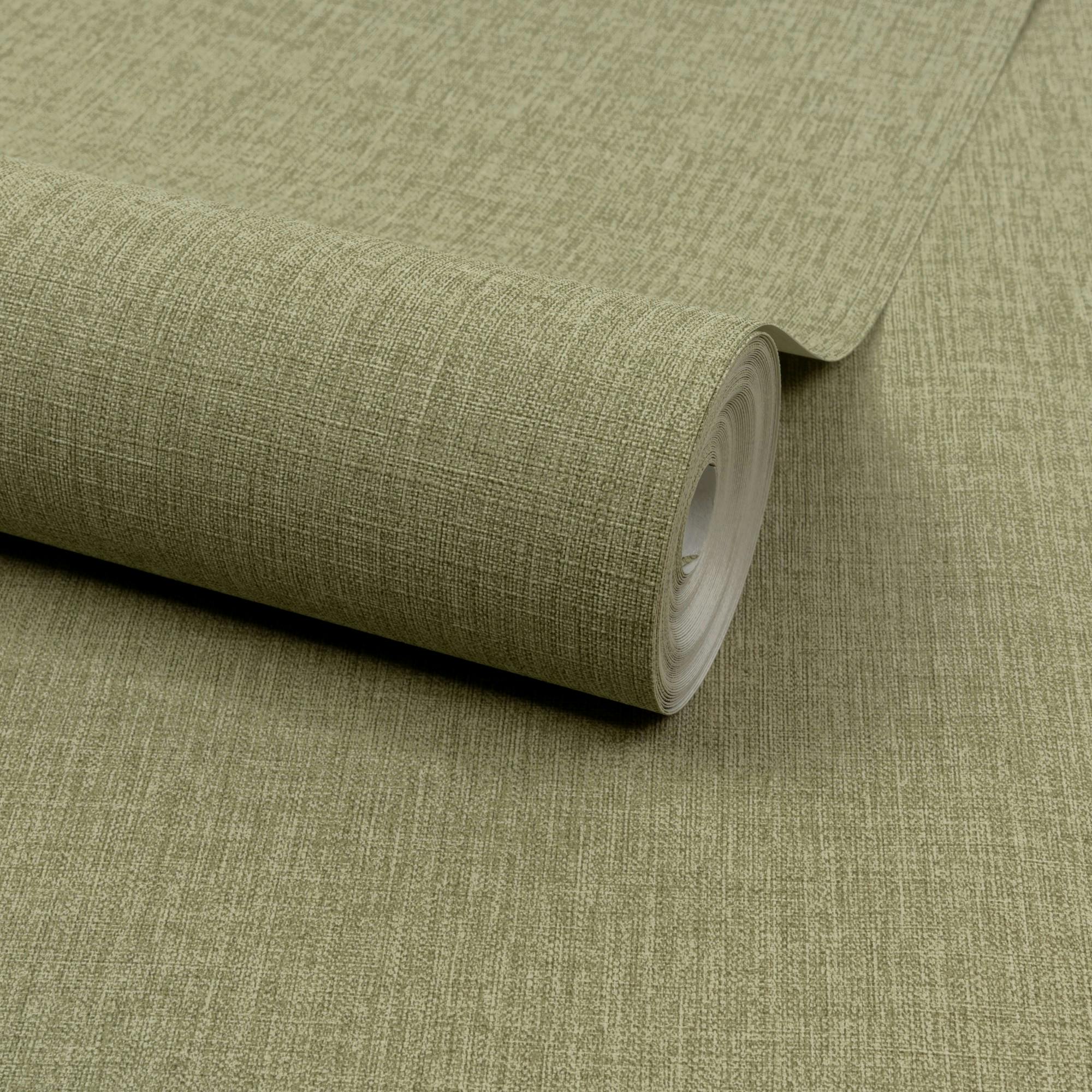 B&Q - Boutique Trente Linen Effect Luxury Weight Embossed WallpaperDeep Green - Image 2
